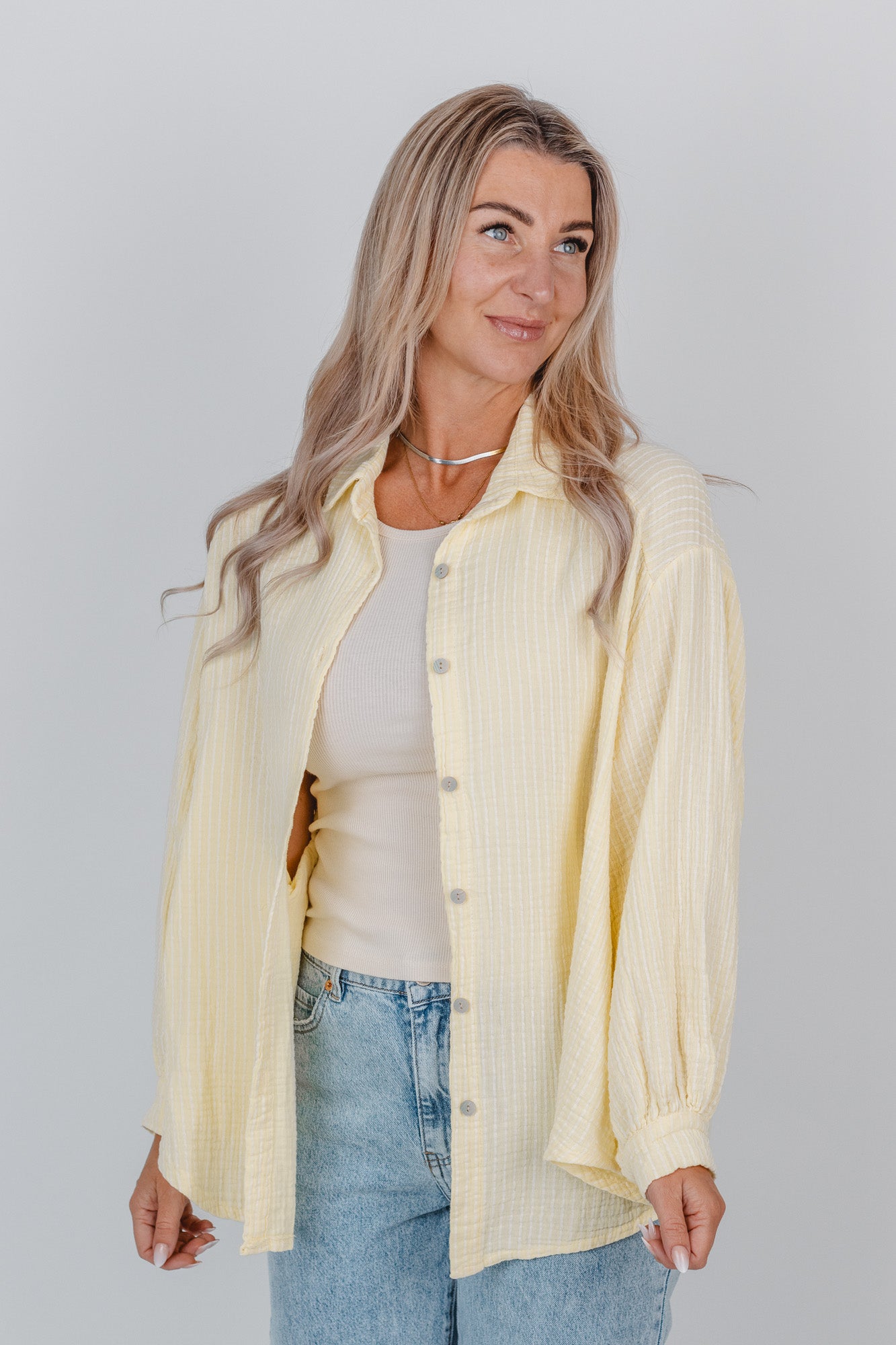 Musselin Bluse fein gestreift