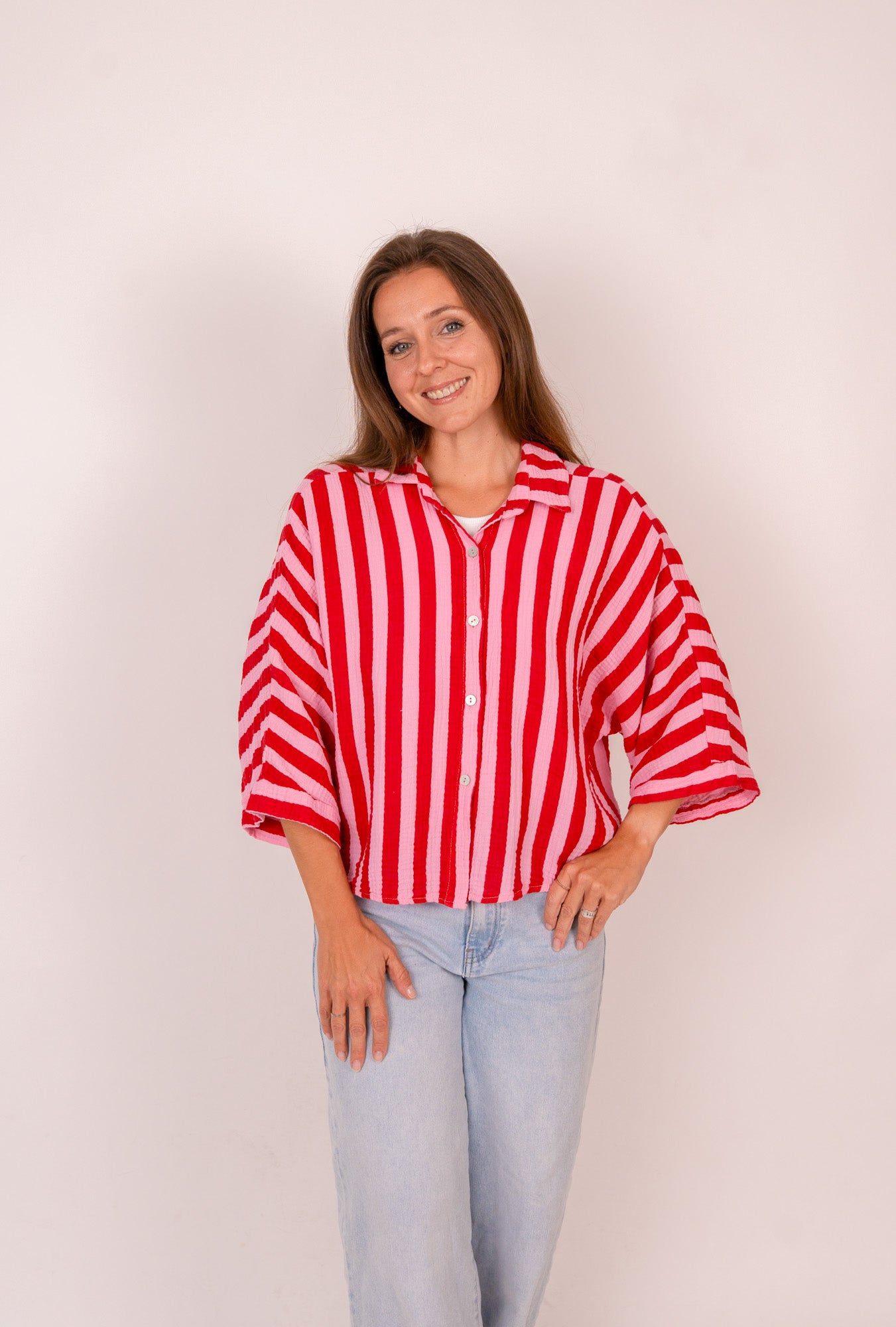 Musselin Bluse 3/4-Ärmel