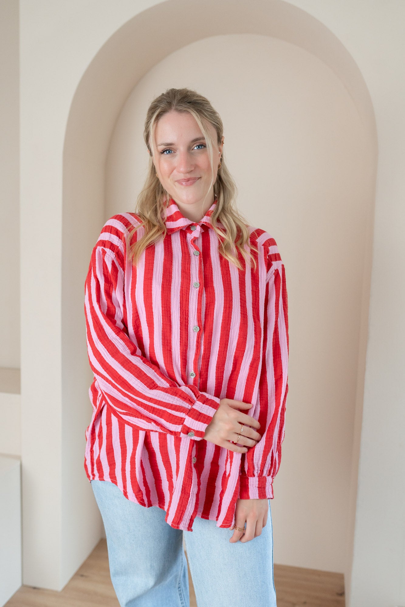 Musselin Bluse gestreift