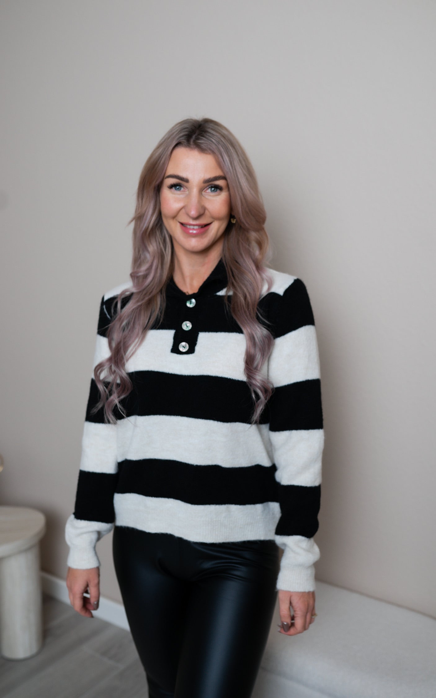 Pullover mit Kragen gestreift