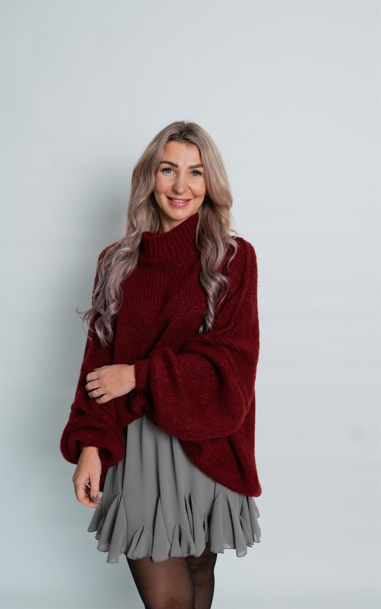 Pullover abgesetzte Nähte lang