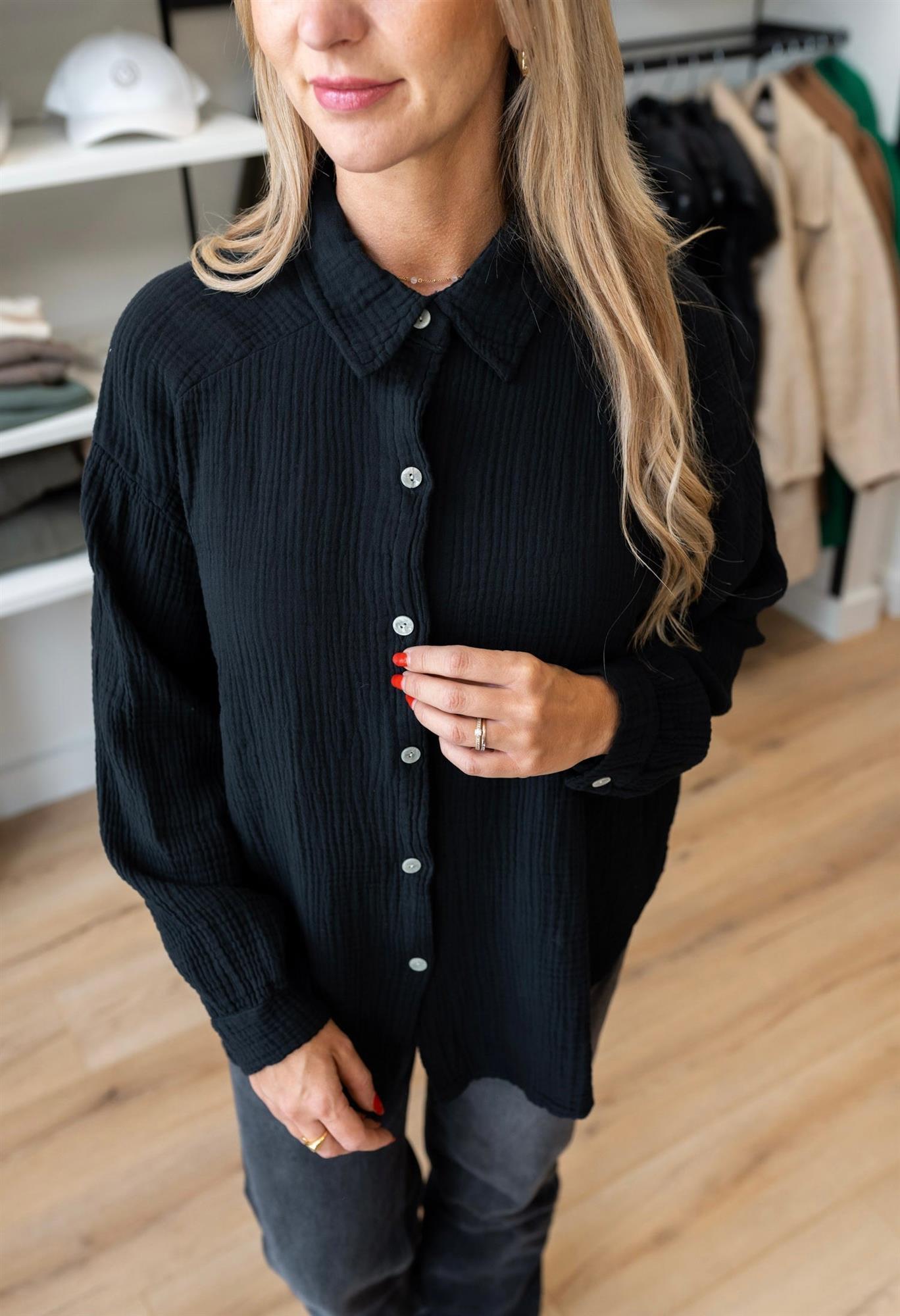 Musselin Bluse kurz in vielen Farben