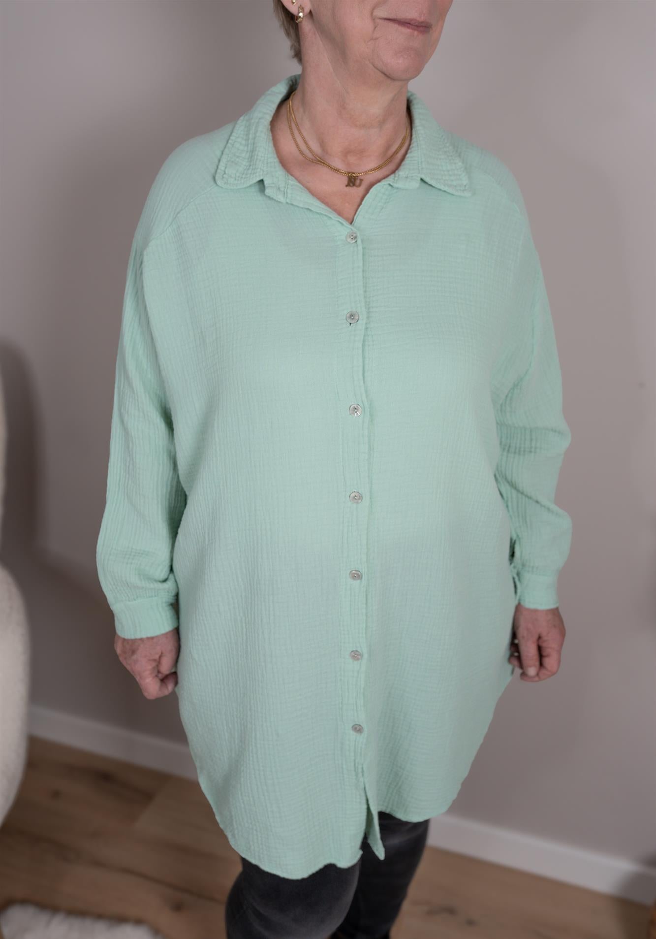Musselin Bluse lang