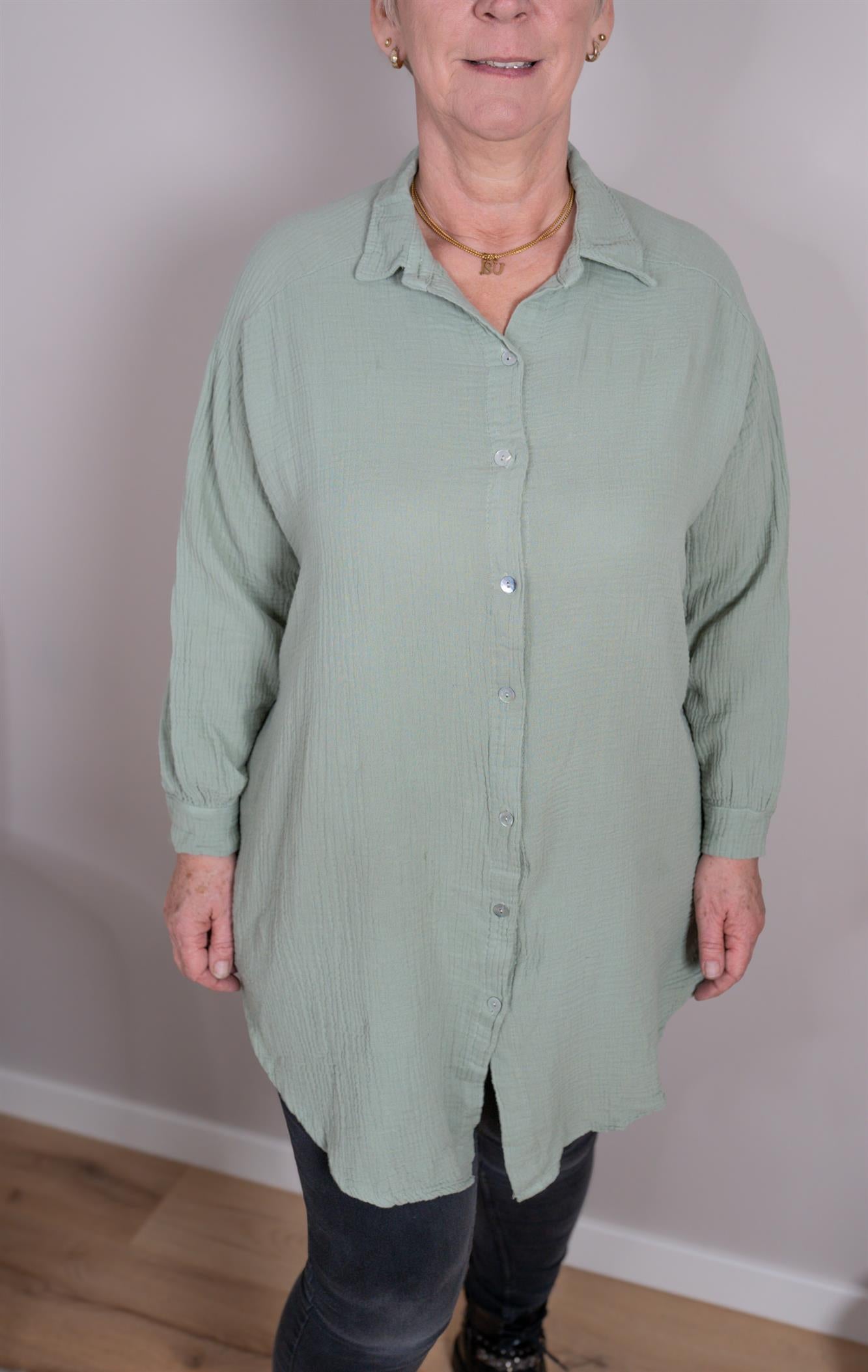 Musselin Bluse lang