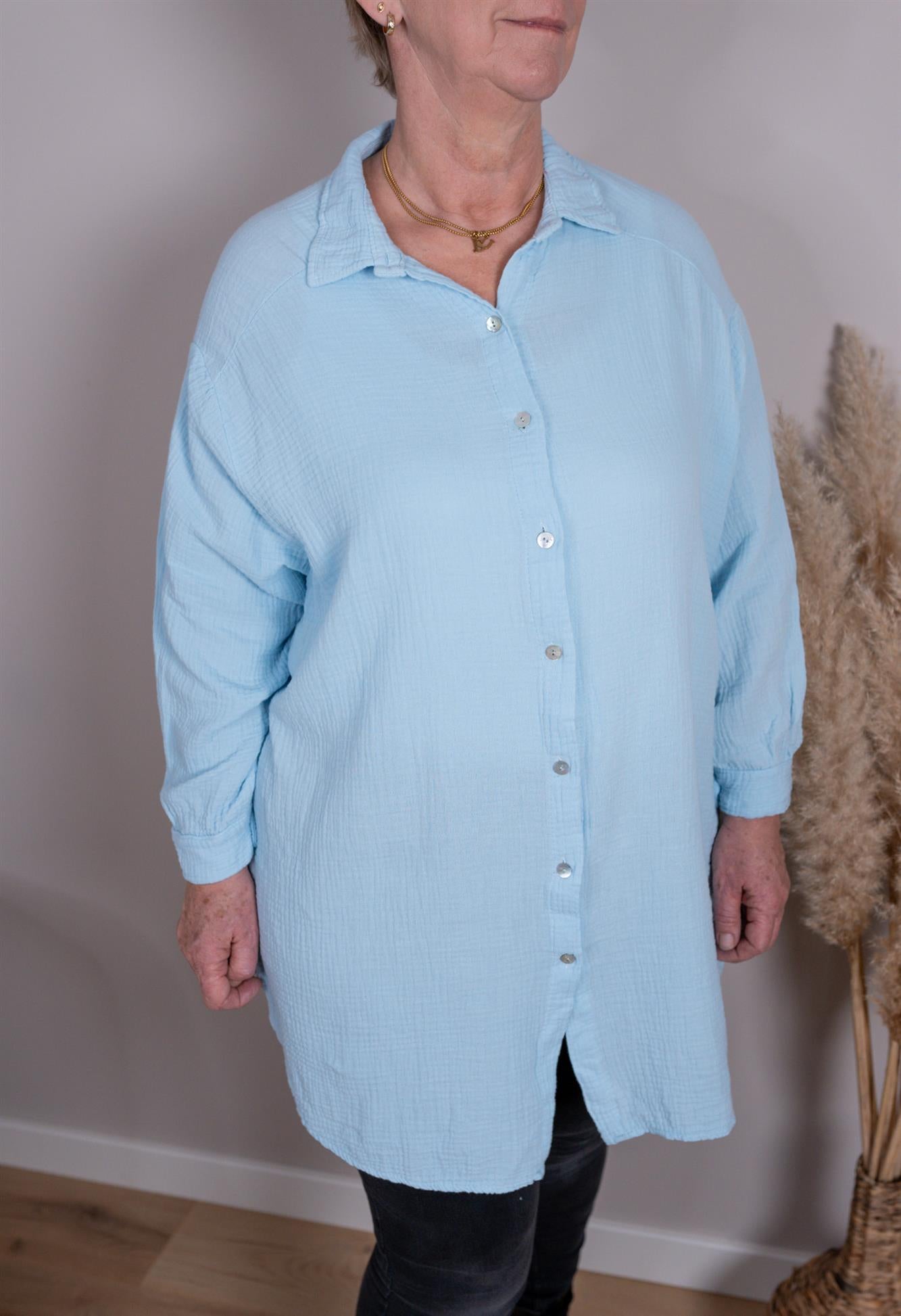 Musselin Bluse lang
