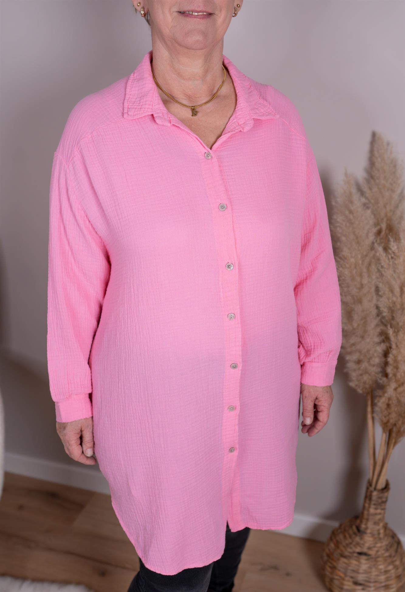 Musselin Bluse lang