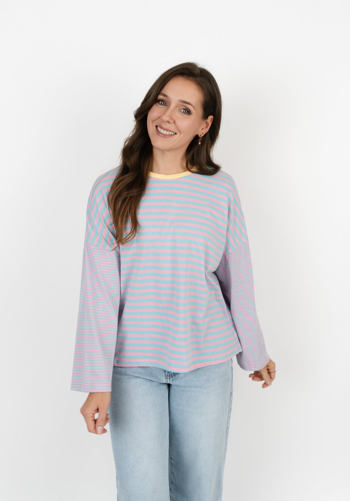 Langarmshirt mit Rundhalsausschnitt und Streifen