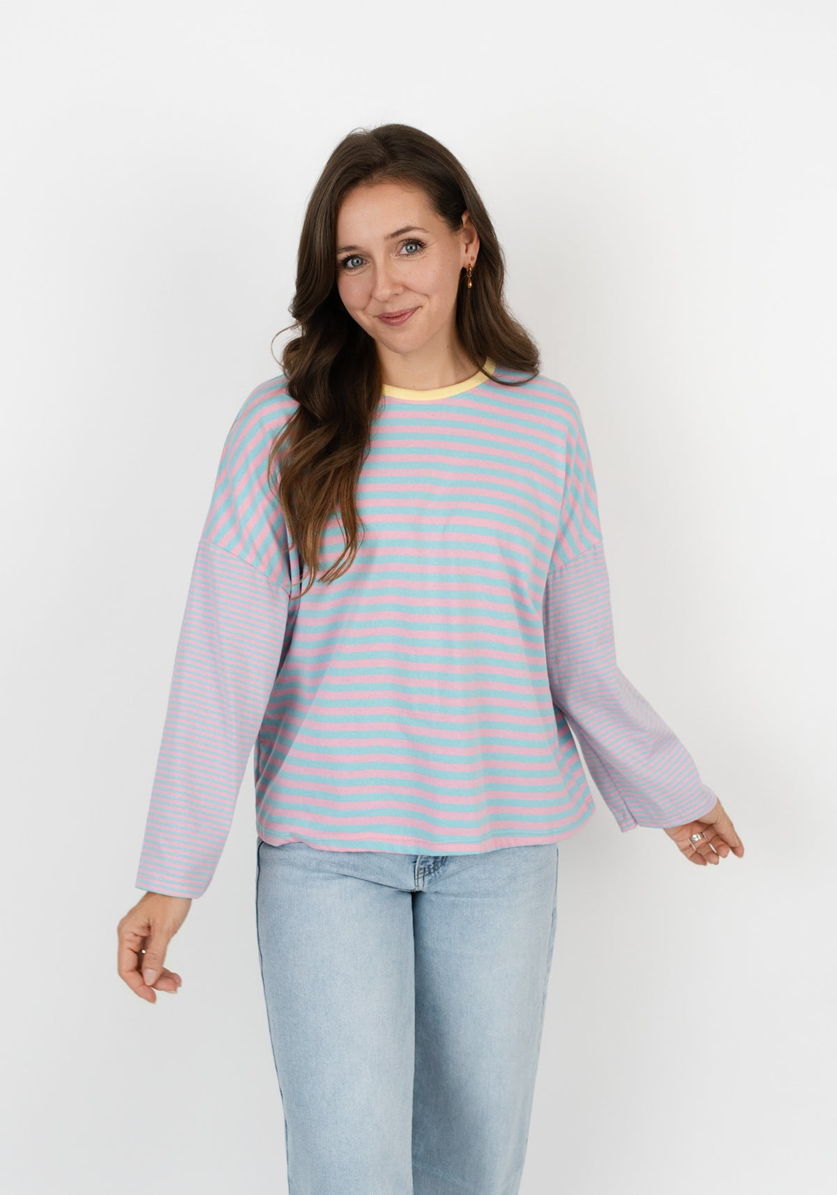Langarmshirt mit Rundhalsausschnitt und Streifen