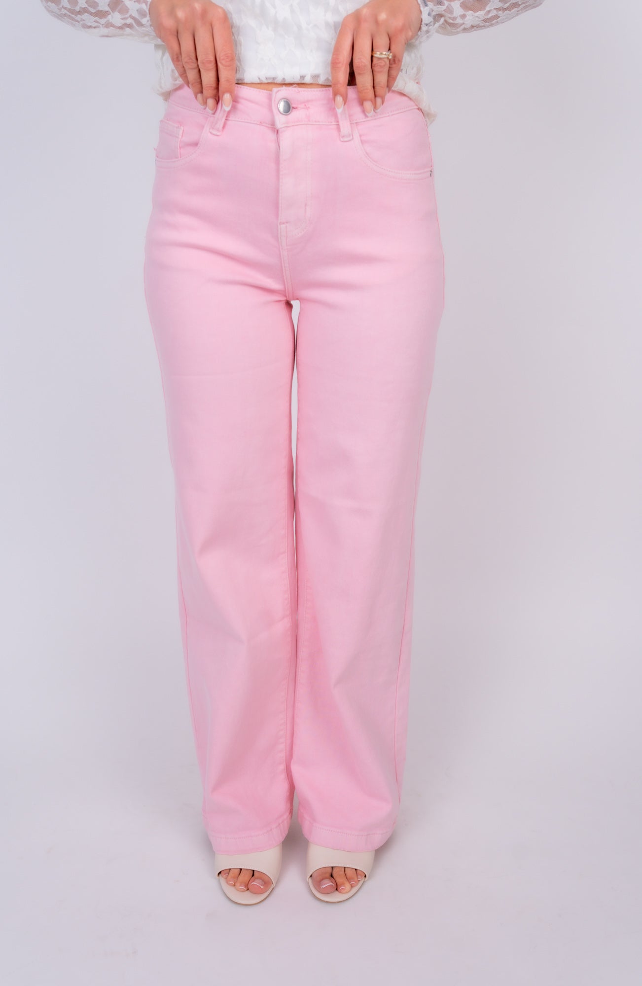 Jeans Wide Leg rosa