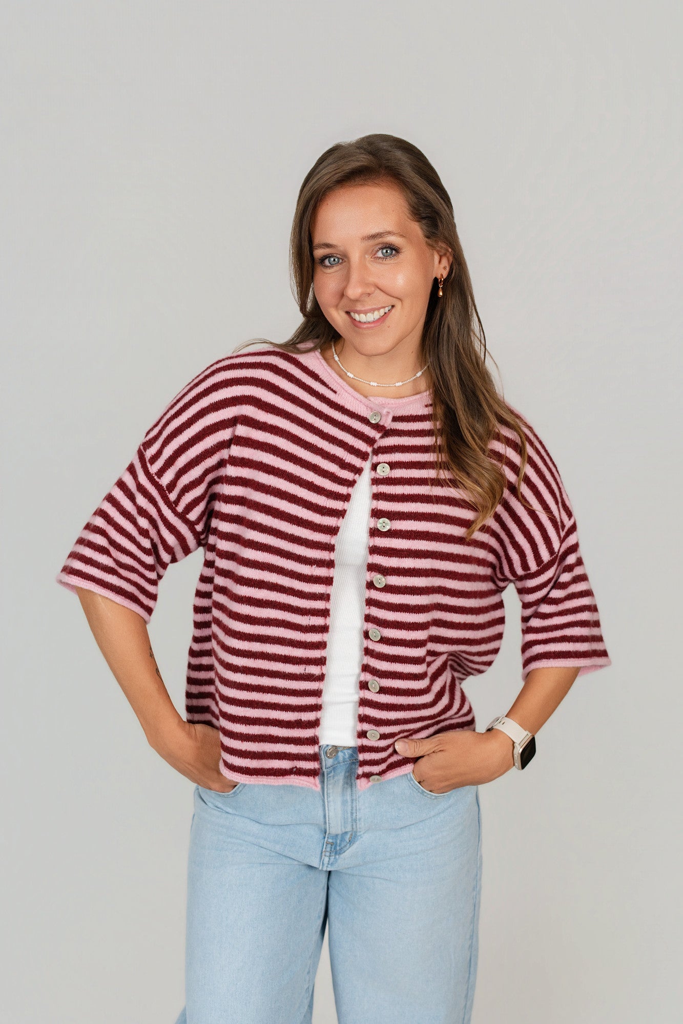 Jacke kurzarm gestreift