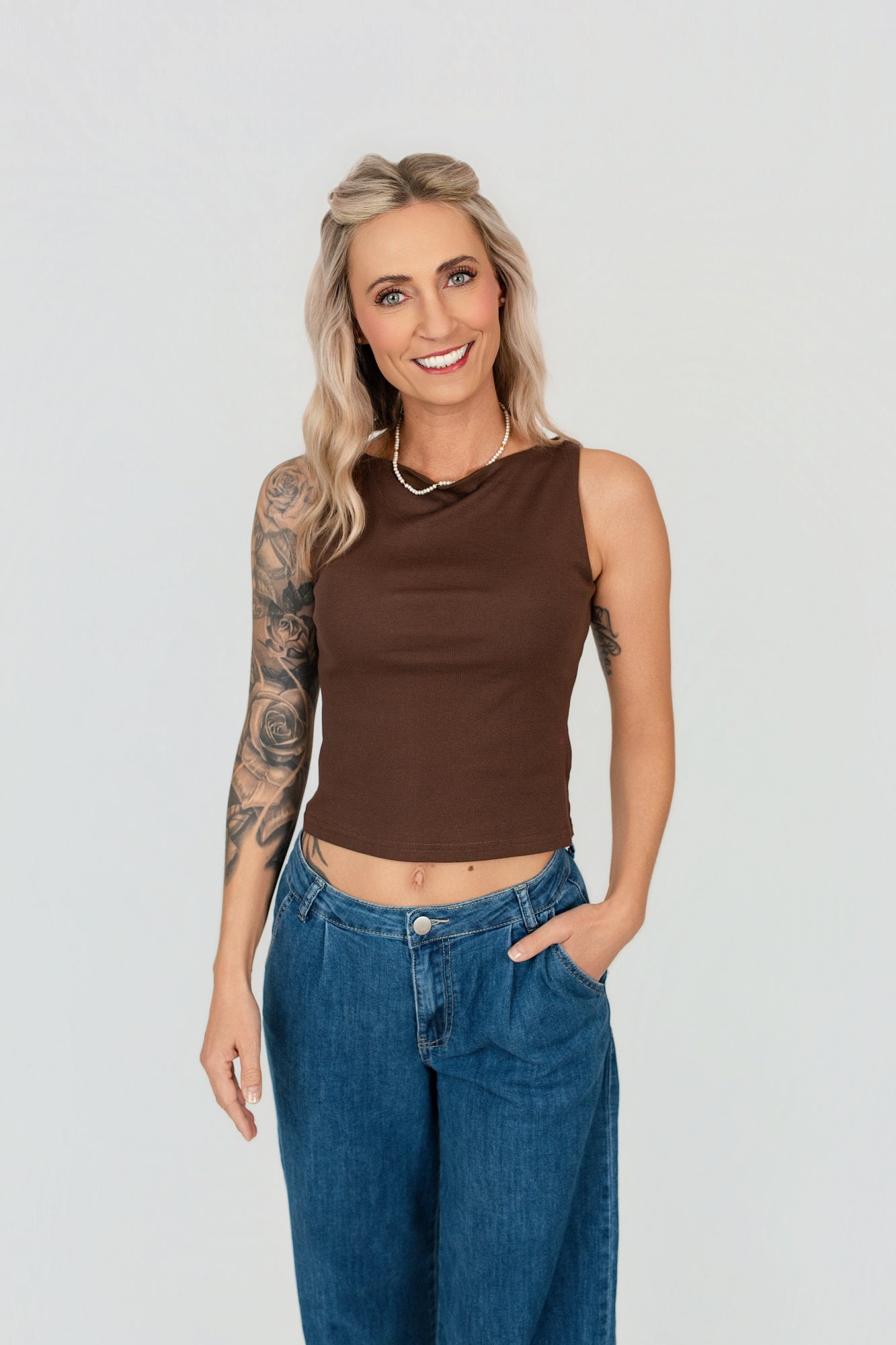Cropped Top Rundhals