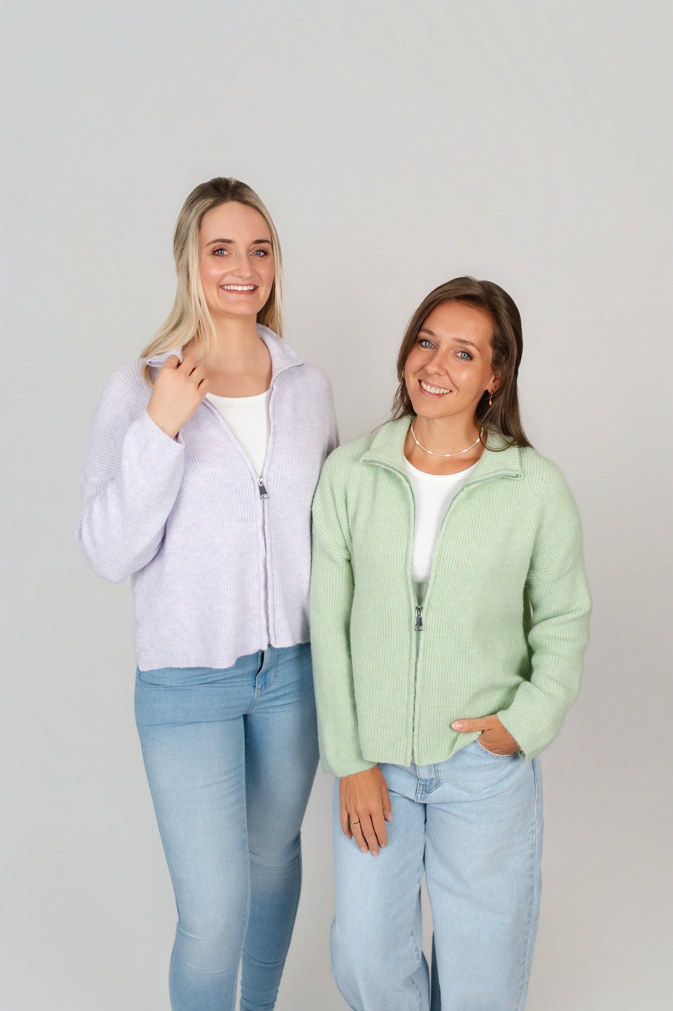 Zip-Up Cardigan uni