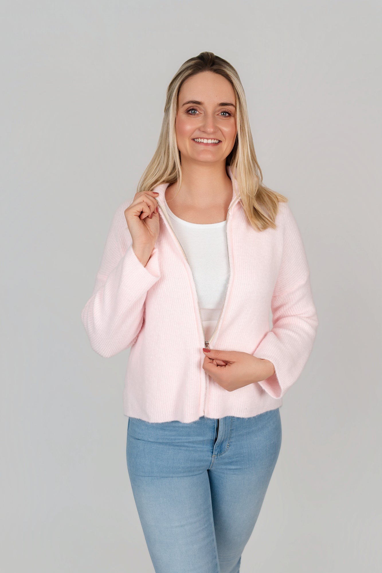 Zip-Up Cardigan uni