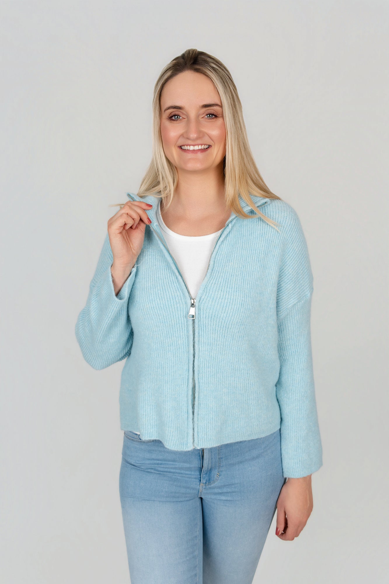 Zip-Up Cardigan uni