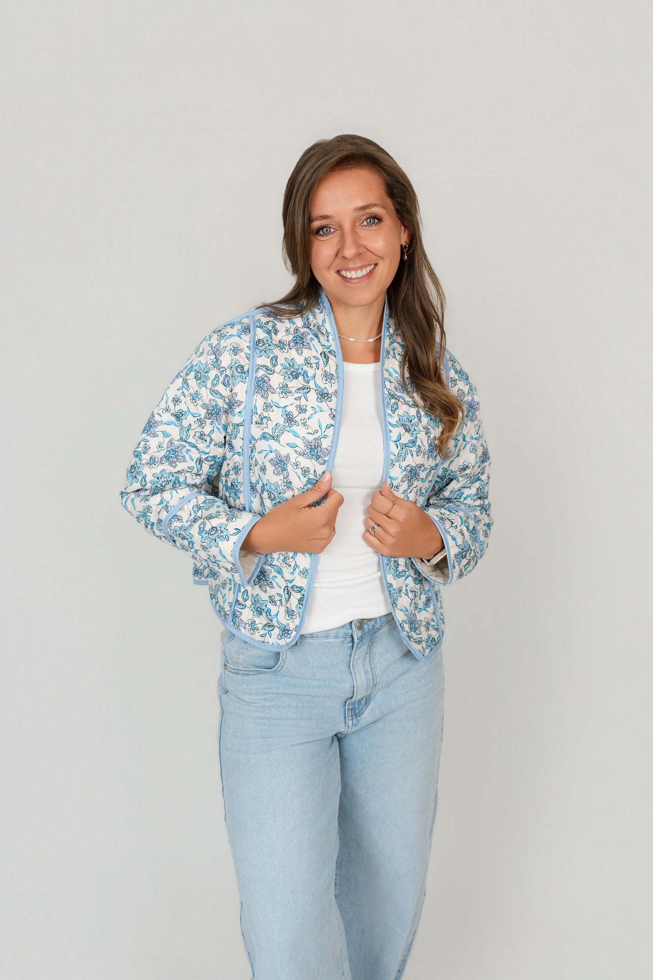 Steppjacke Blumen