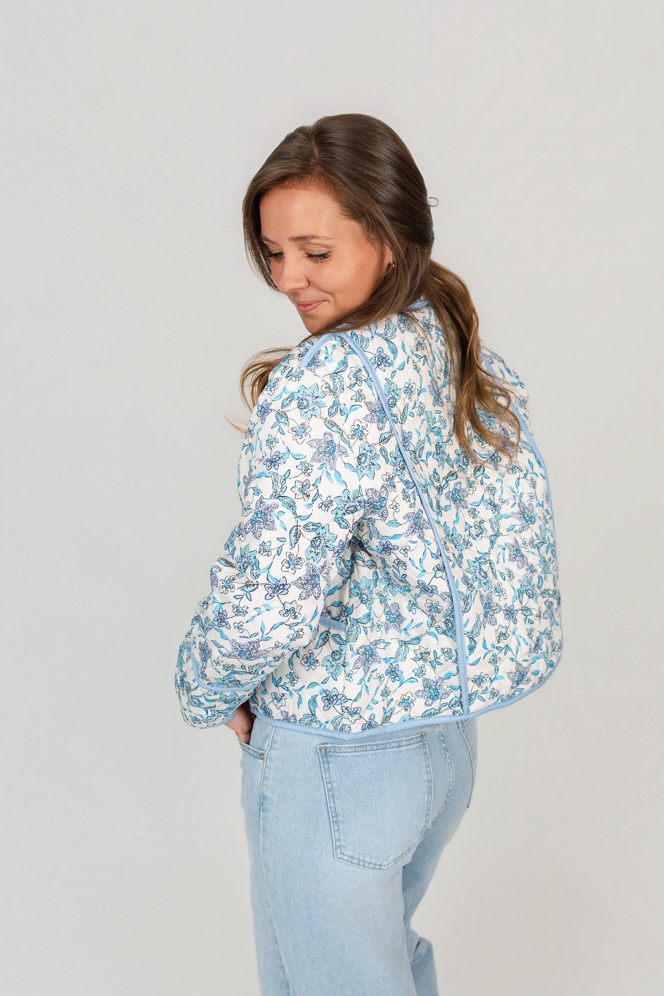 Steppjacke Blumen