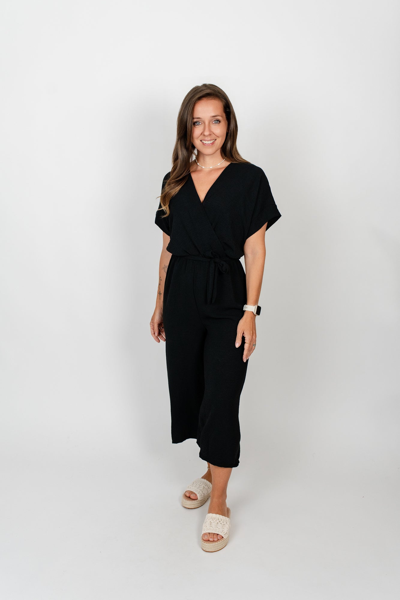 Jumpsuit mit V-Ausschnitt