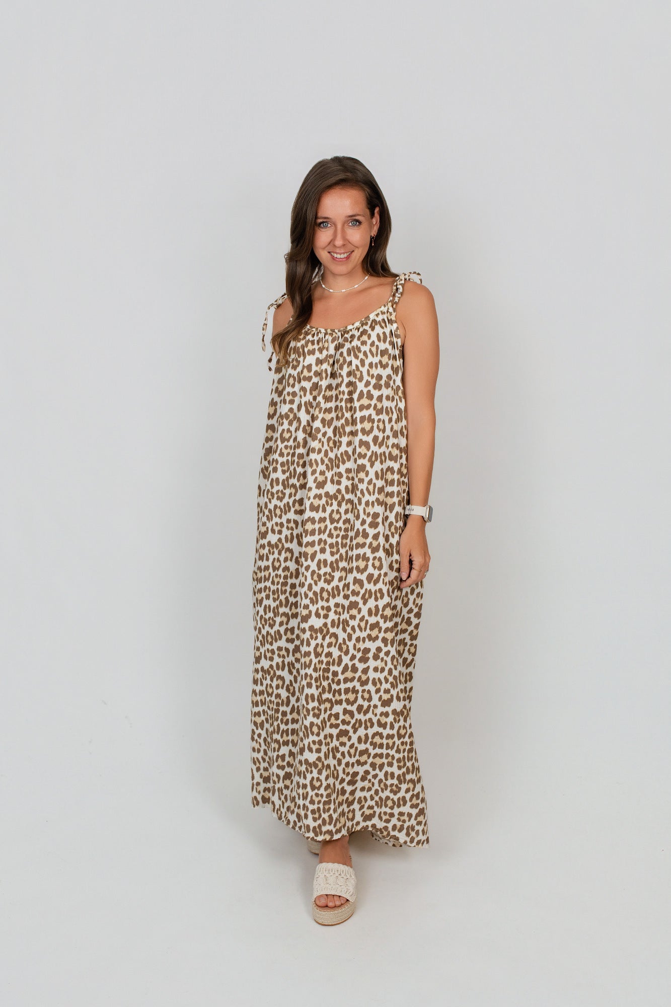 Musselin Kleid zum Binden Leo