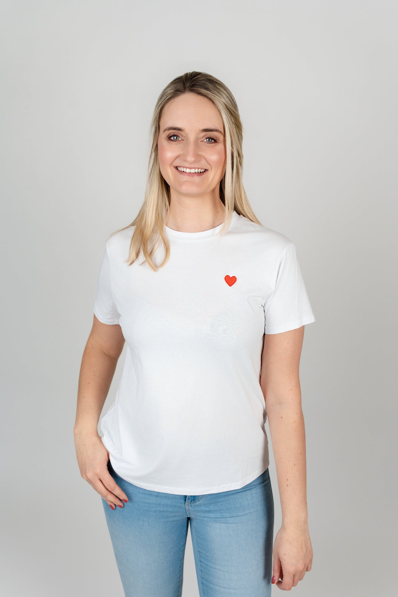 T-Shirt mit gesticktem Herz