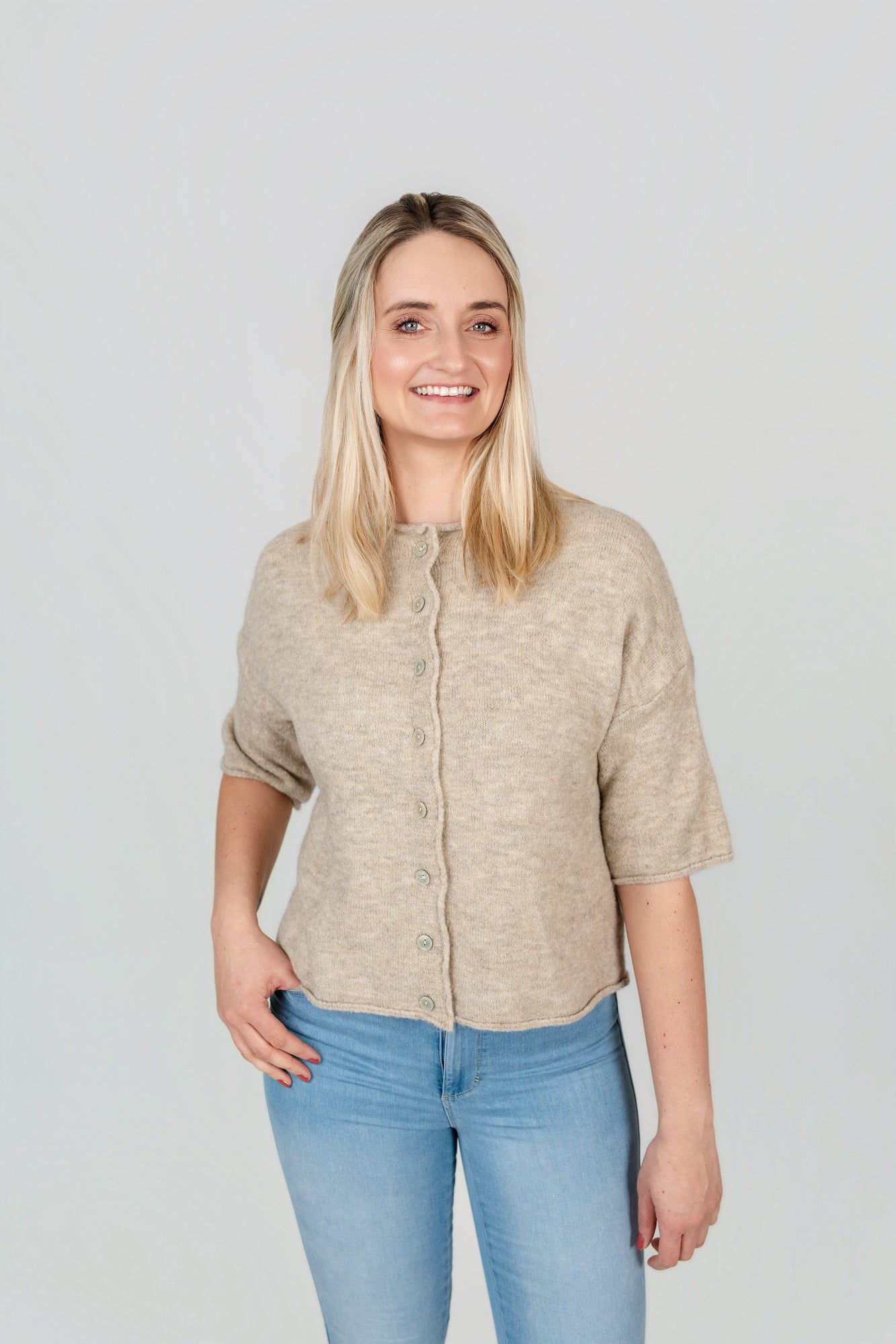 Jacke kurzarm uni