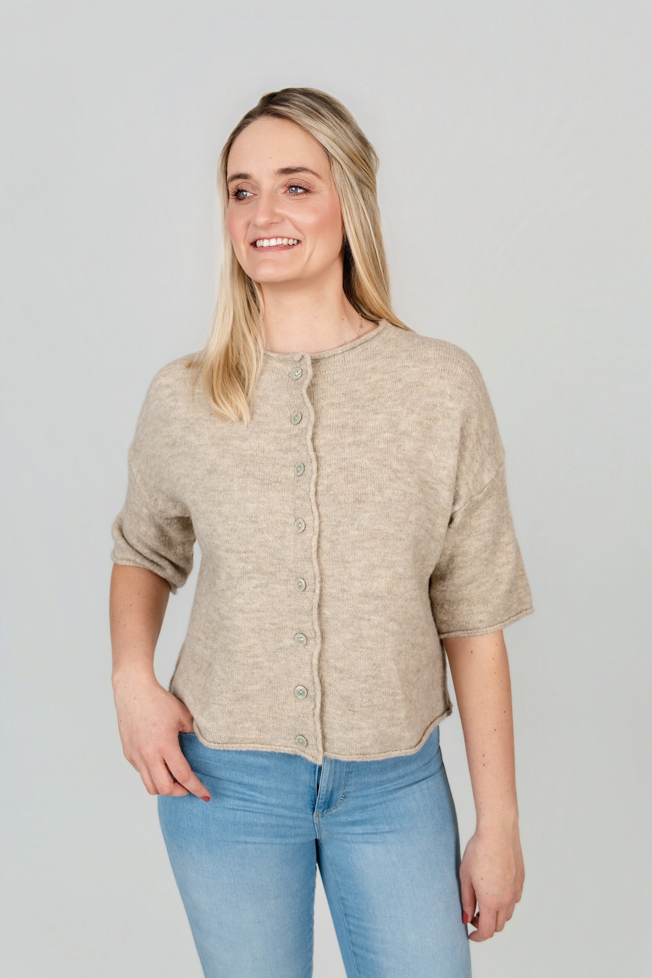 Jacke kurzarm uni