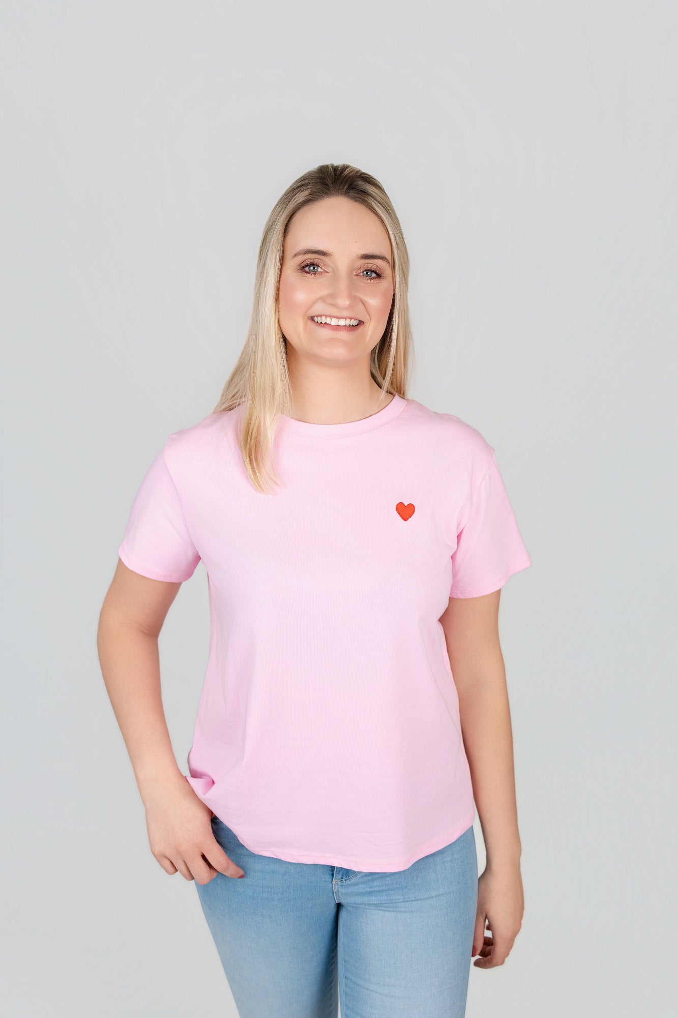 T-Shirt mit gesticktem Herz