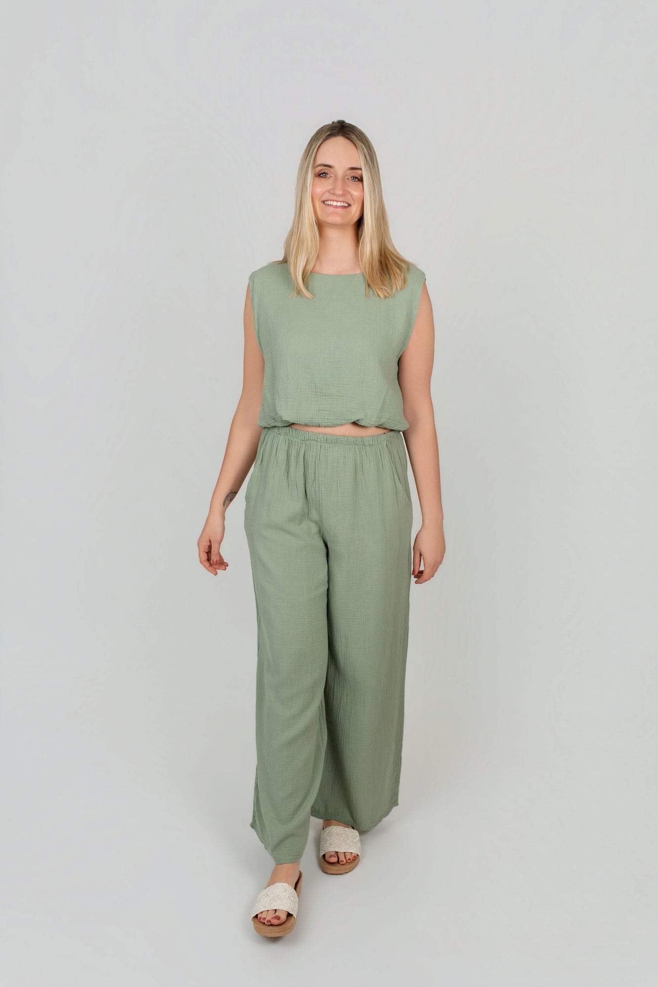 Musselin-Set aus Top und Hose