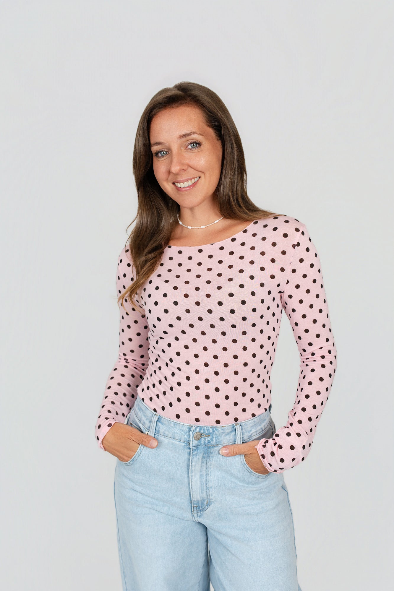 Langarmshirt mit Kaschmir Punkte