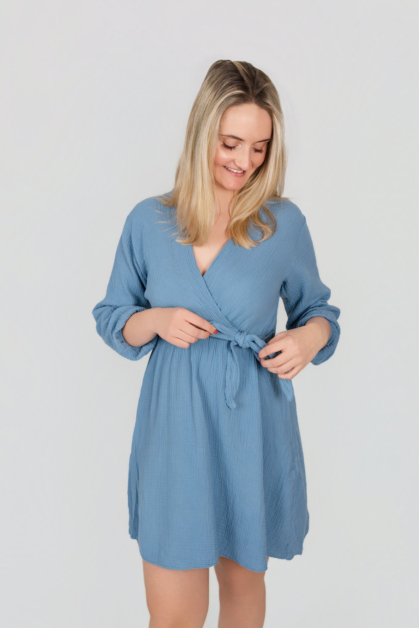Musselin Kleid Langarm