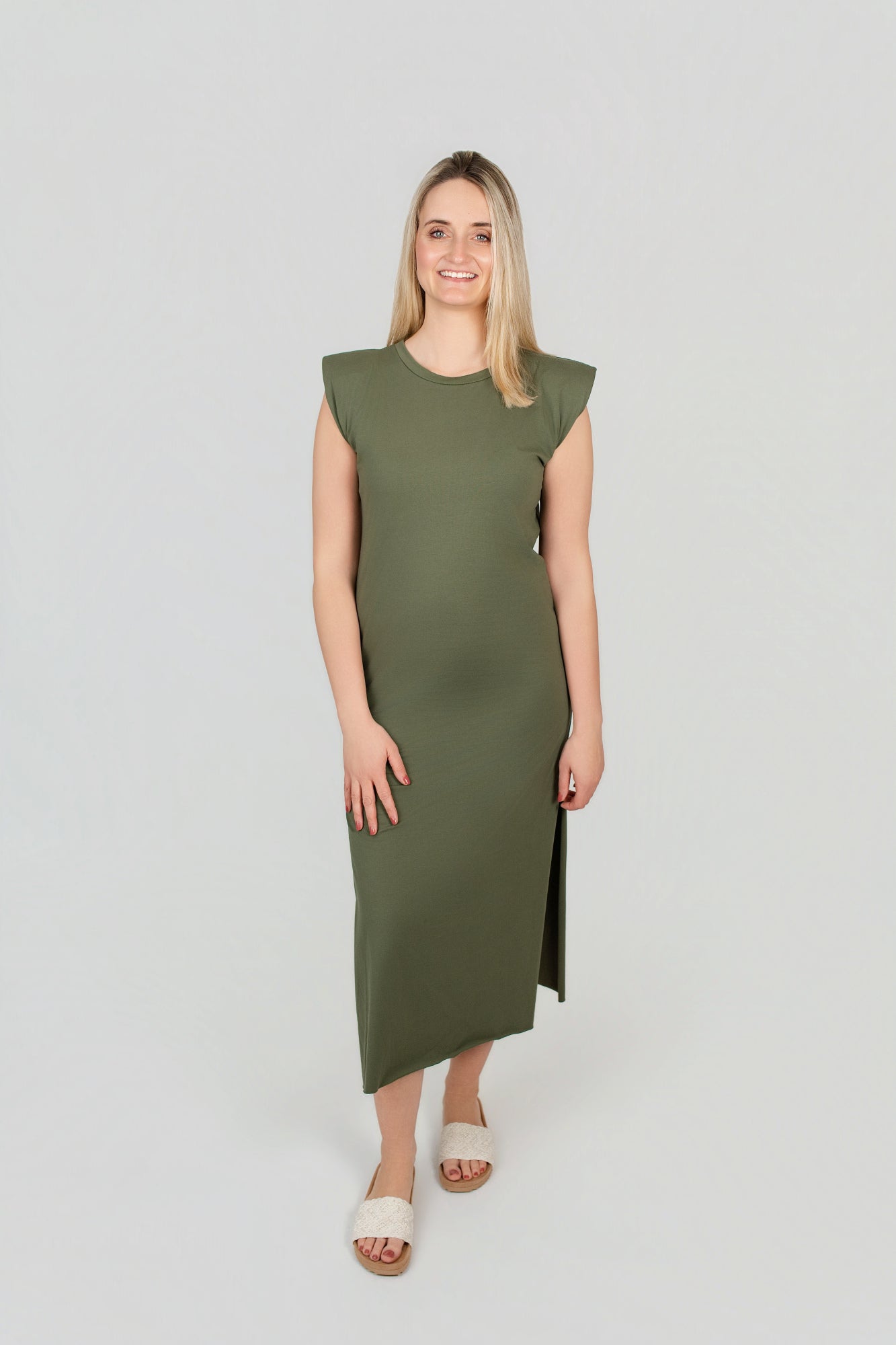 Shirtkleid mit Schulterpolstern