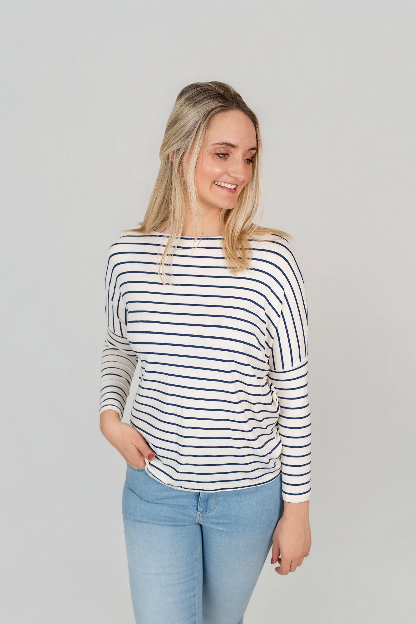 gestreiftes Langarmshirt