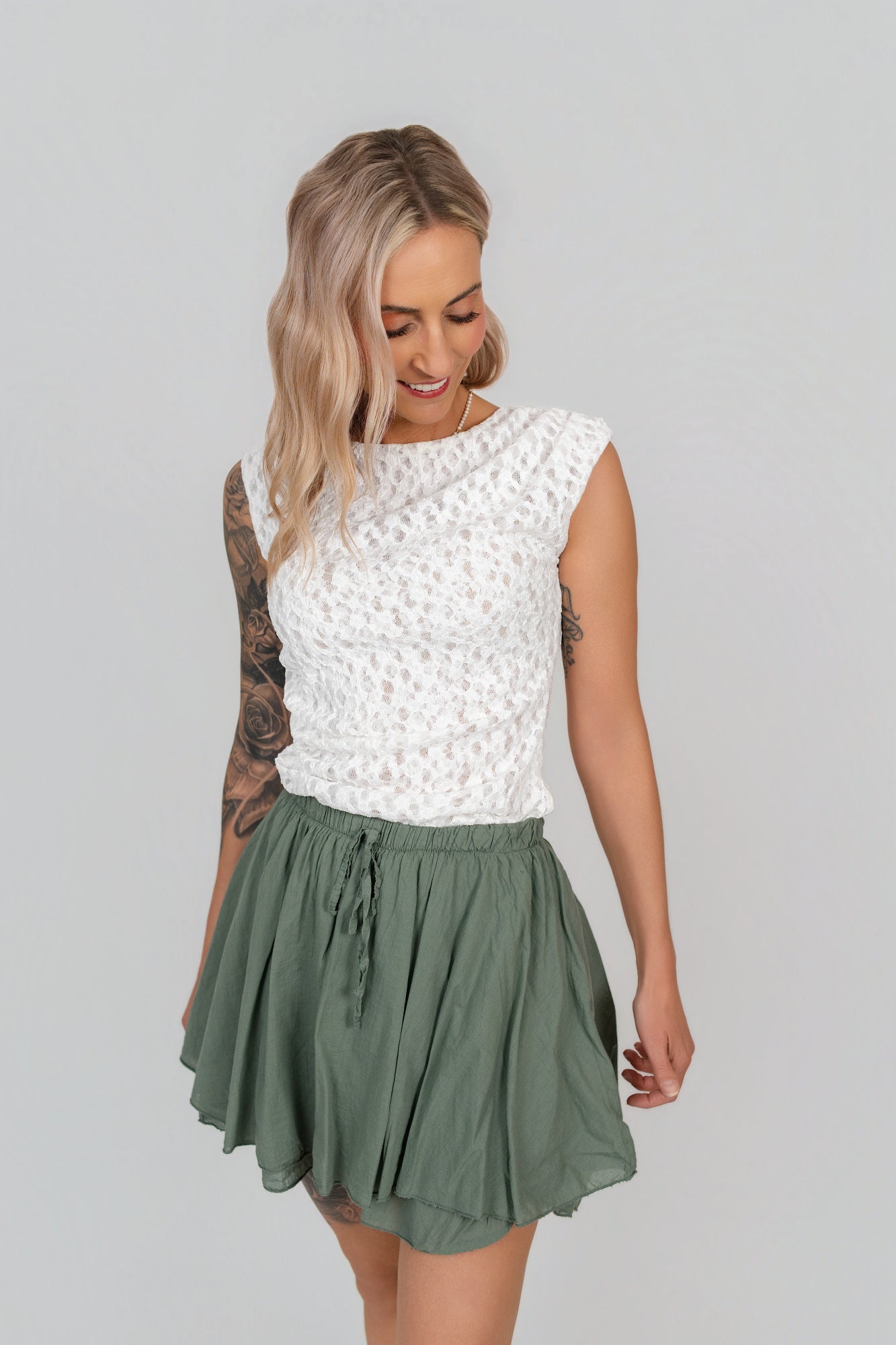 Skort mit Schleife aus Baumwolle