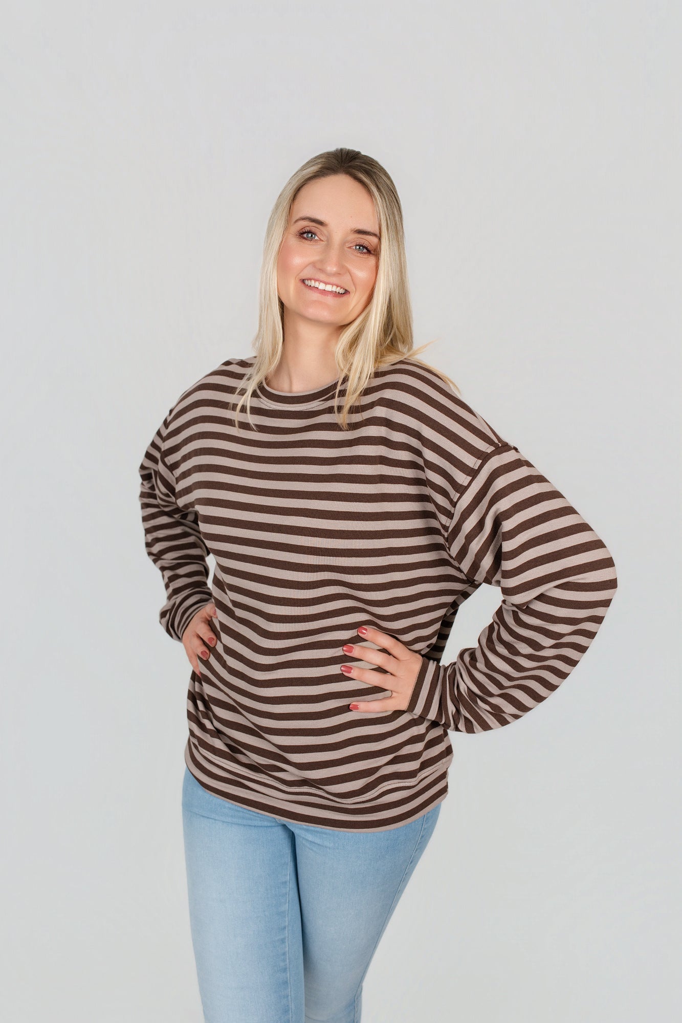 Oversized Pullover gestreift