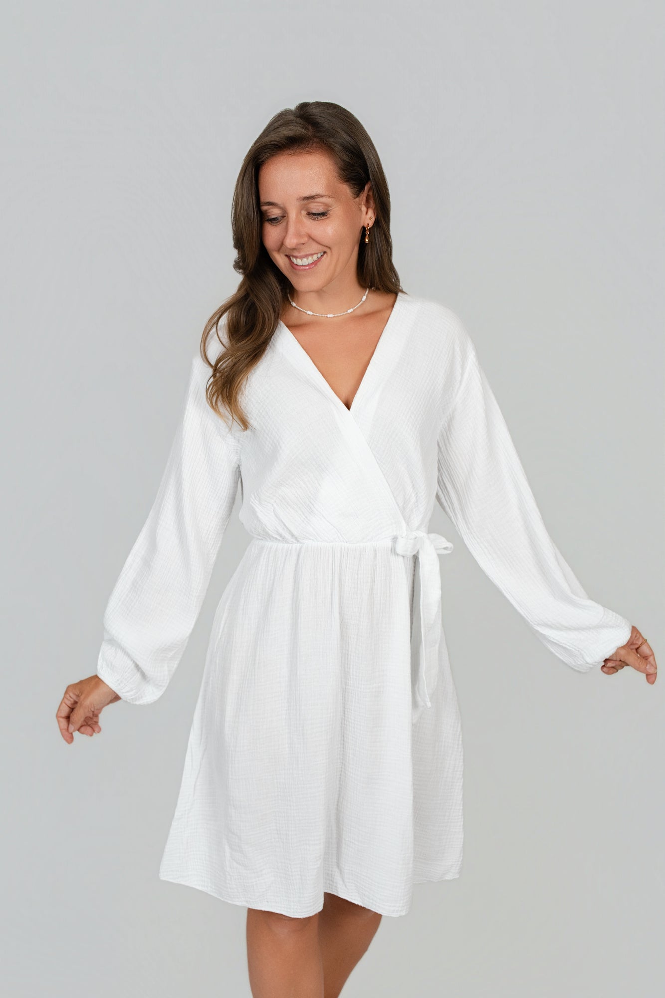Musselin Kleid Langarm