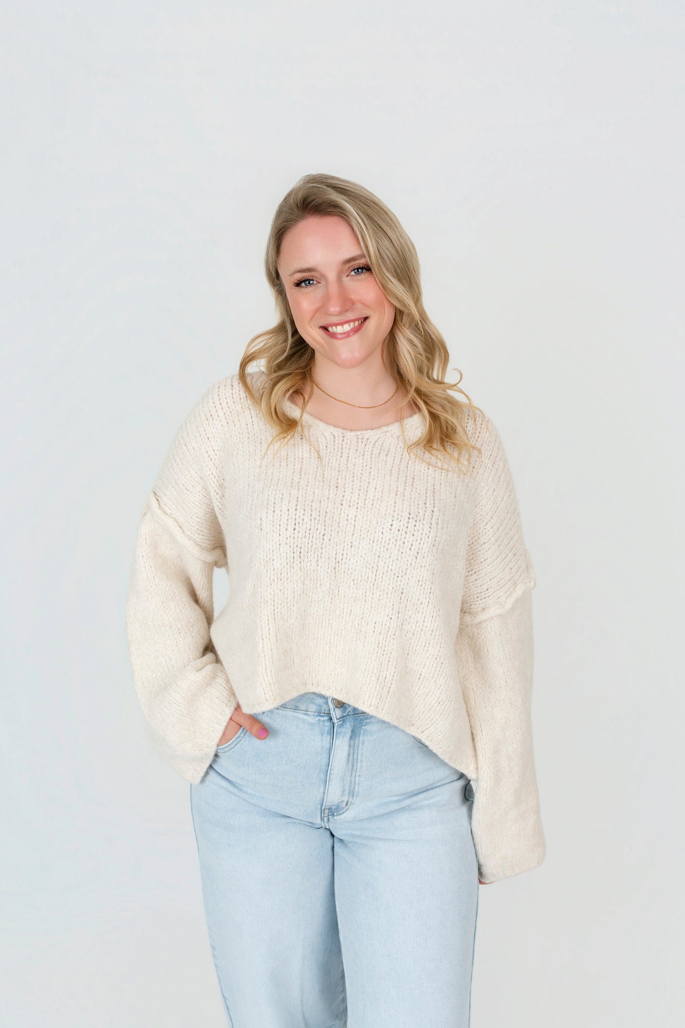 Pullover Oversized mit V-Ausschnitt in kurz