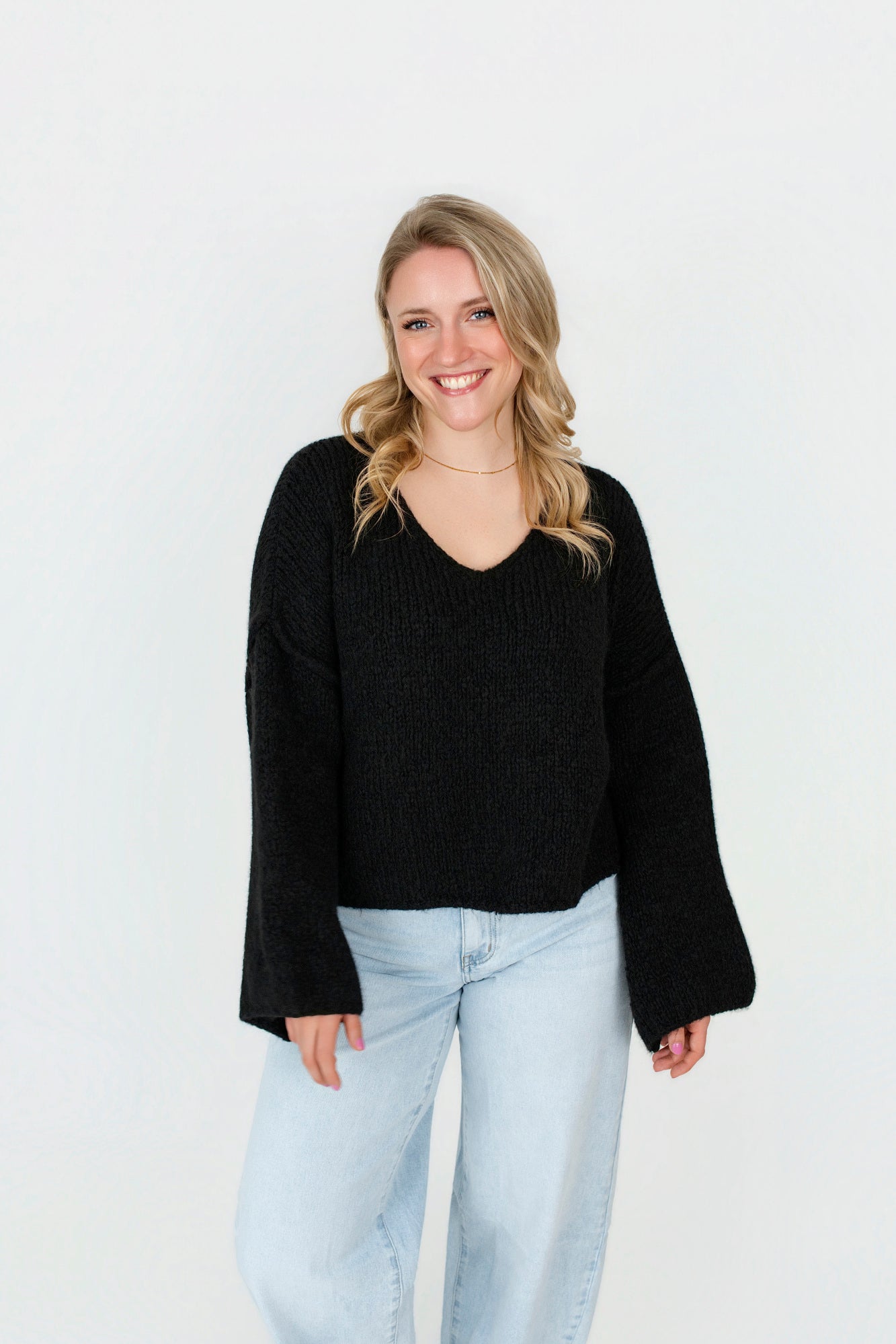 Pullover Oversized mit V-Ausschnitt in kurz