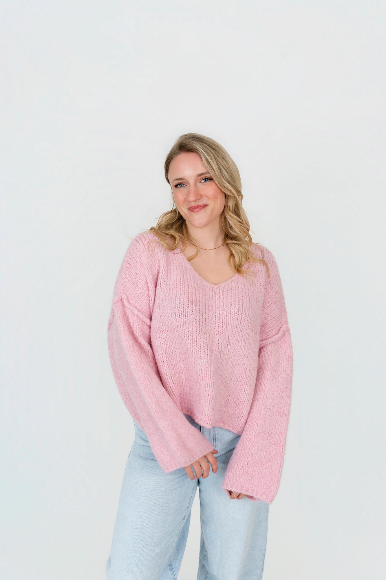 Pullover Oversized mit V-Ausschnitt in kurz