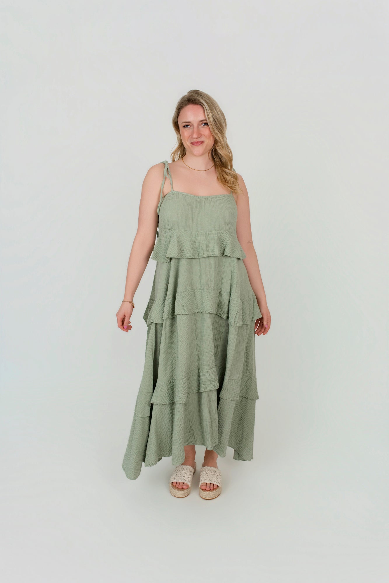 Musselin Kleid mit Rüschen
