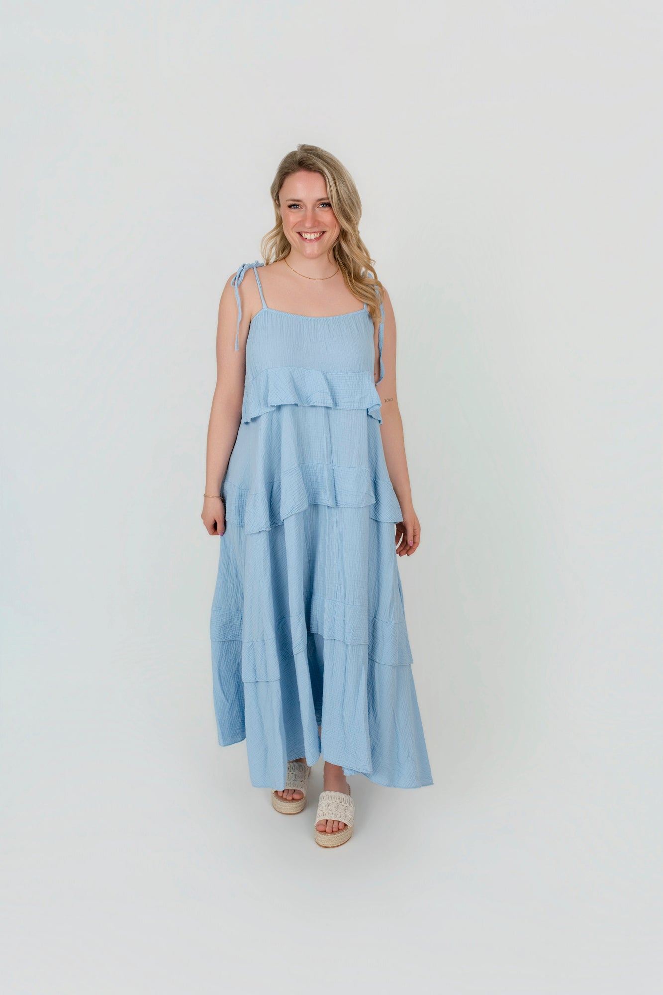 Musselin Kleid mit Rüschen