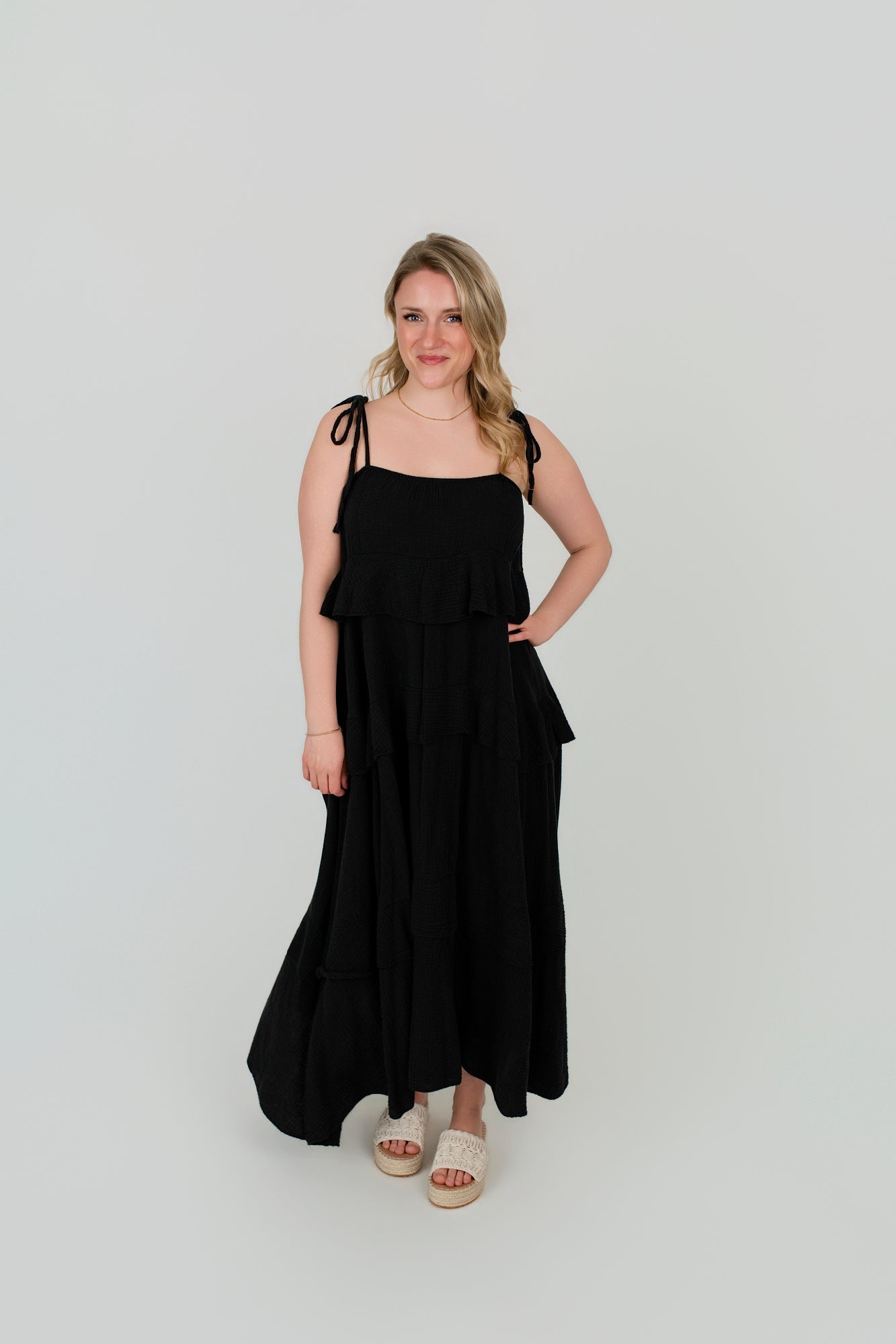 Musselin Kleid mit Rüschen