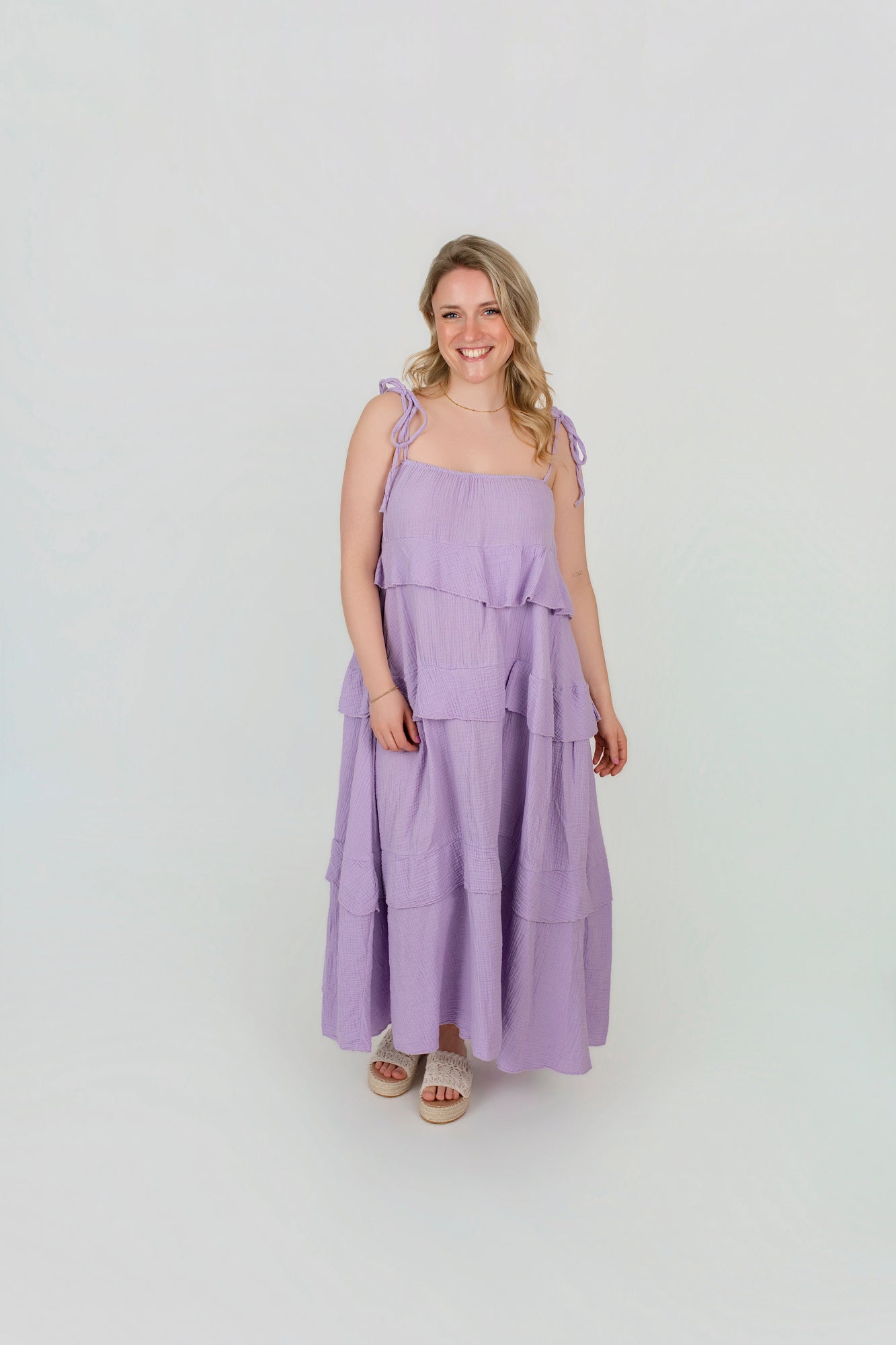 Musselin Kleid mit Rüschen