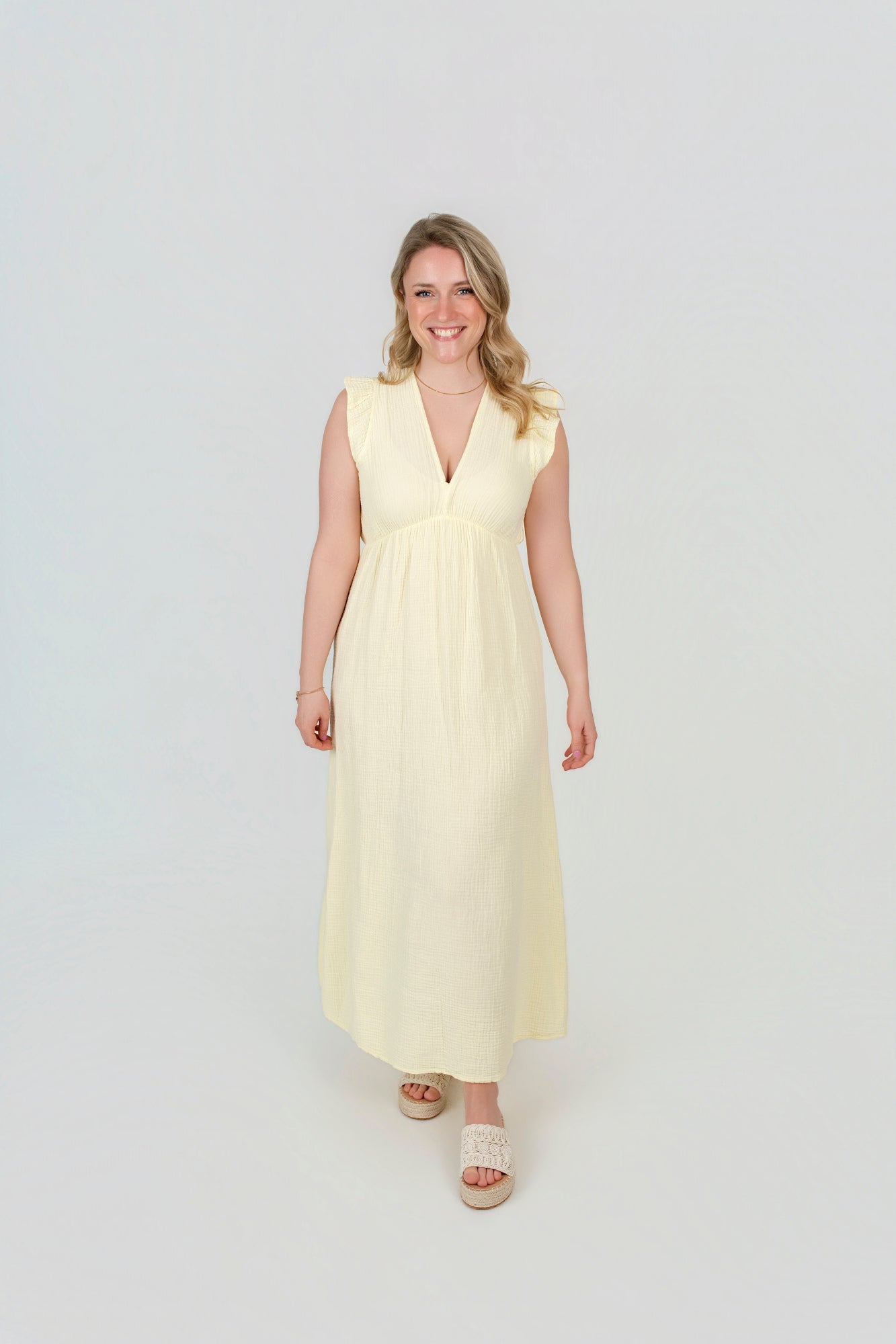 Musselin Maxi-Kleid