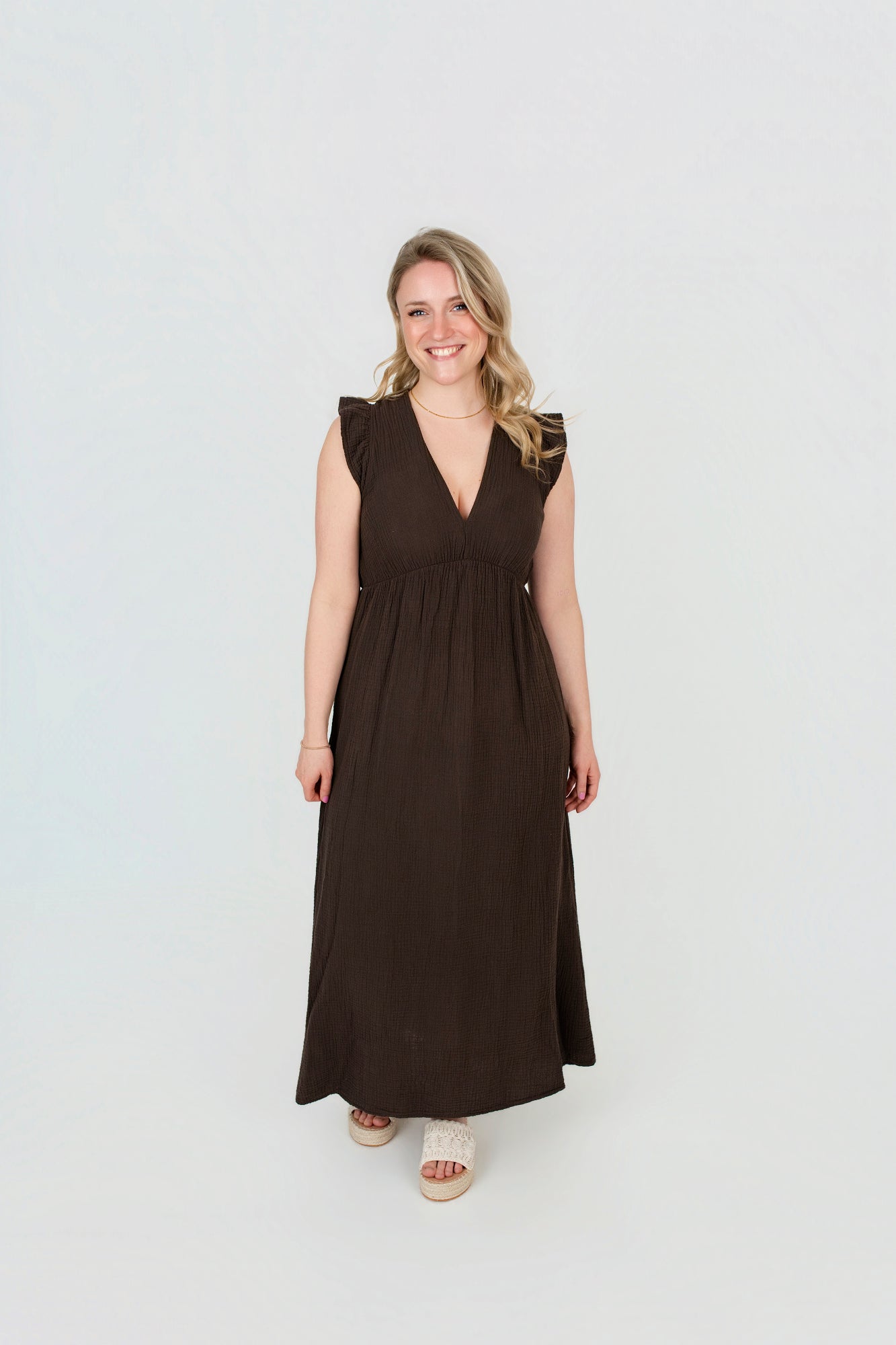 Musselin Maxi-Kleid