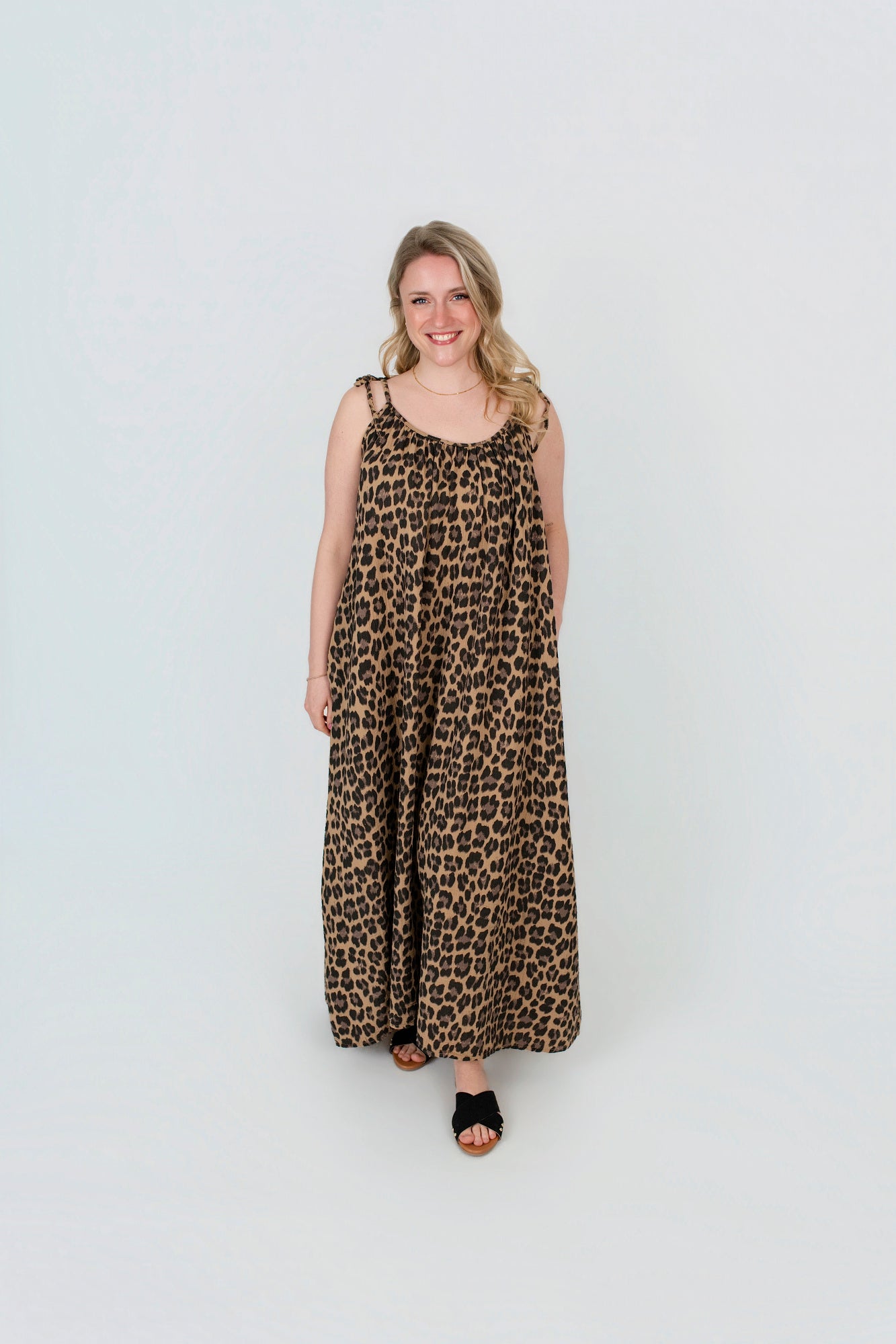 Musselin Kleid zum Binden Leo
