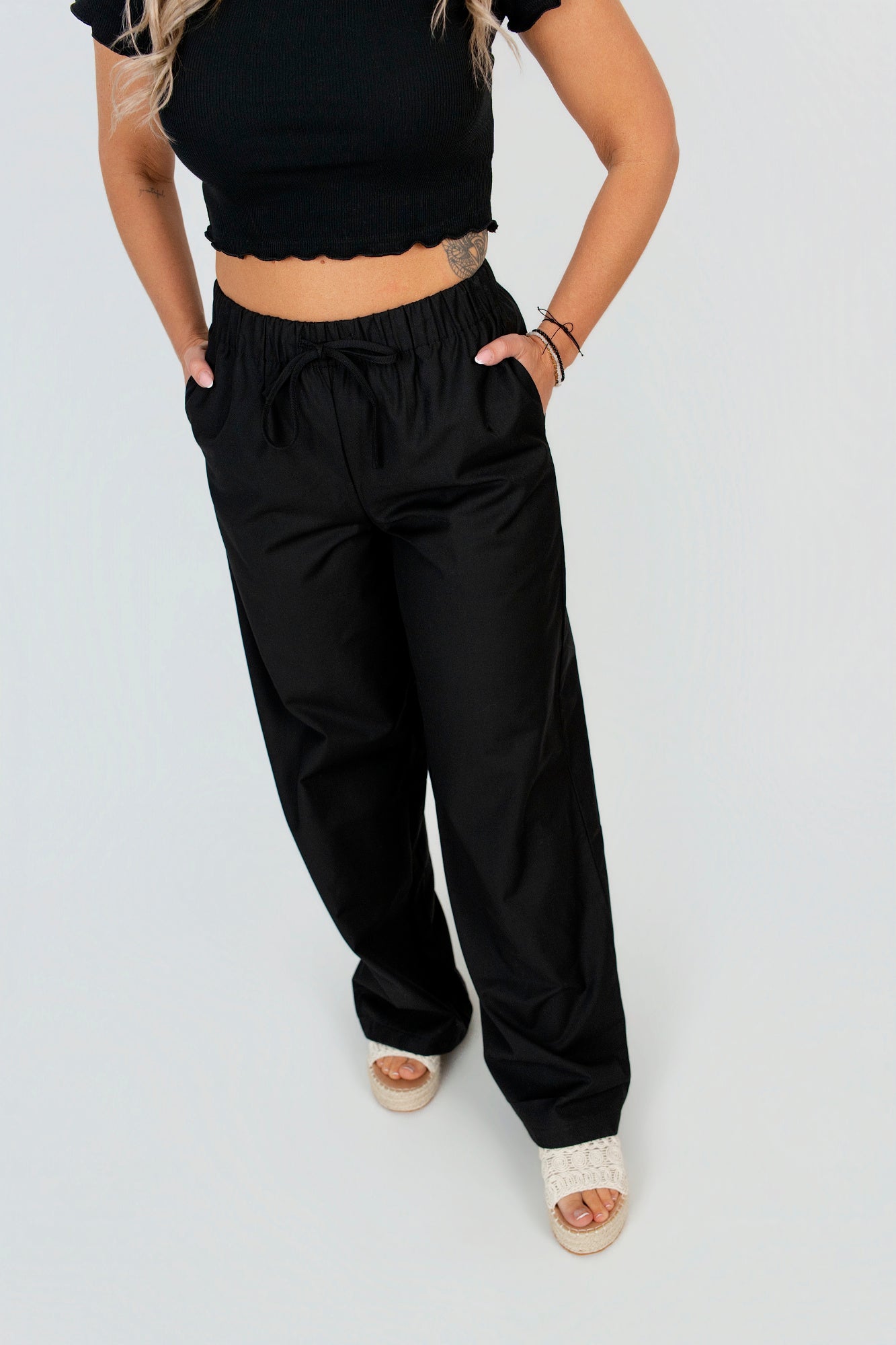 Stoffhose Wide Leg