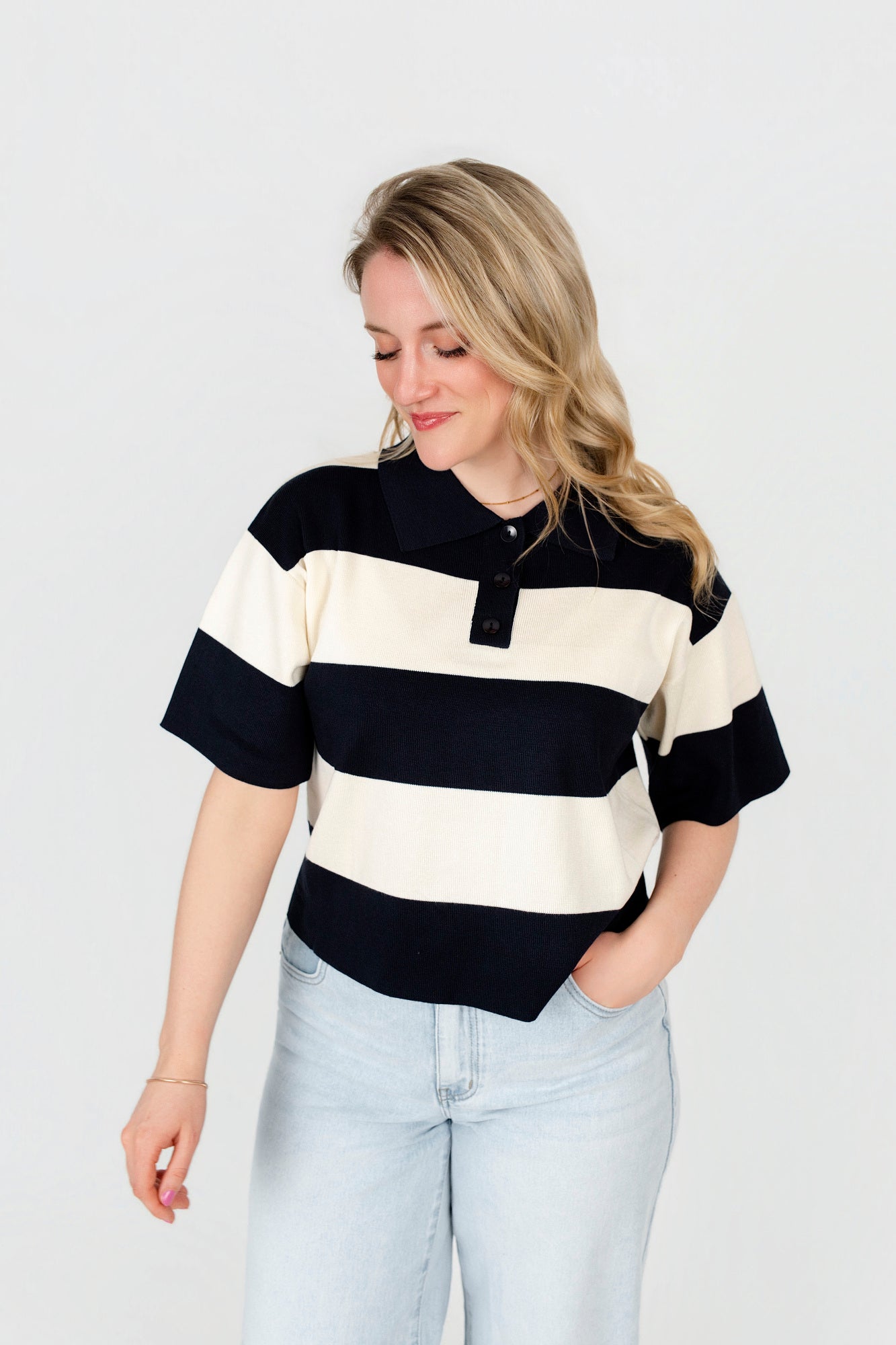 T-Shirt mit Polo-Kragen