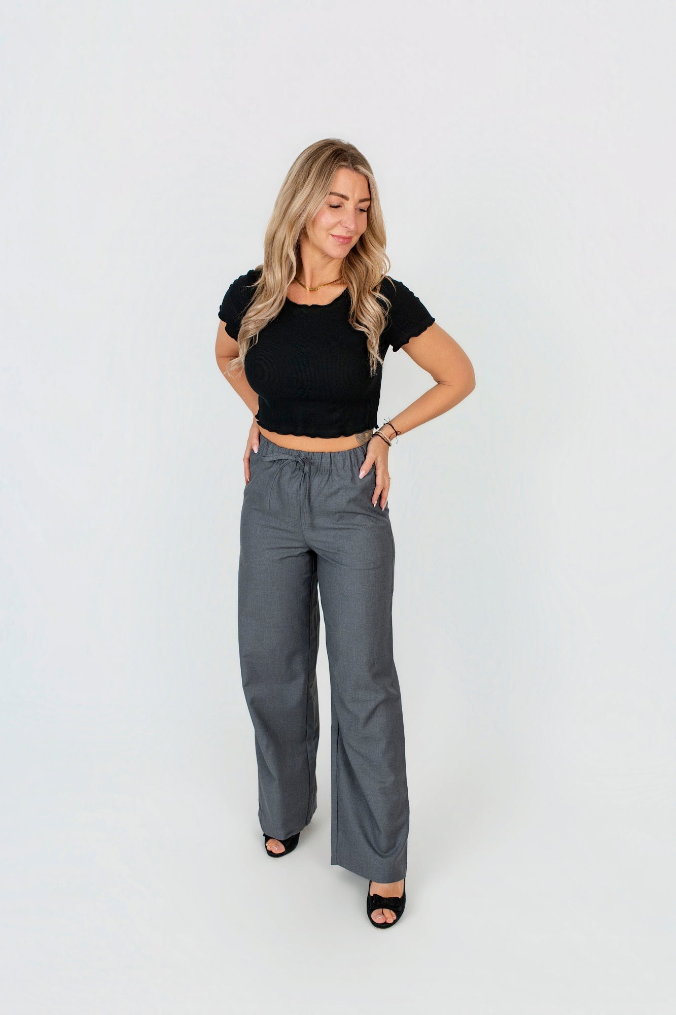 Stoffhose Wide Leg