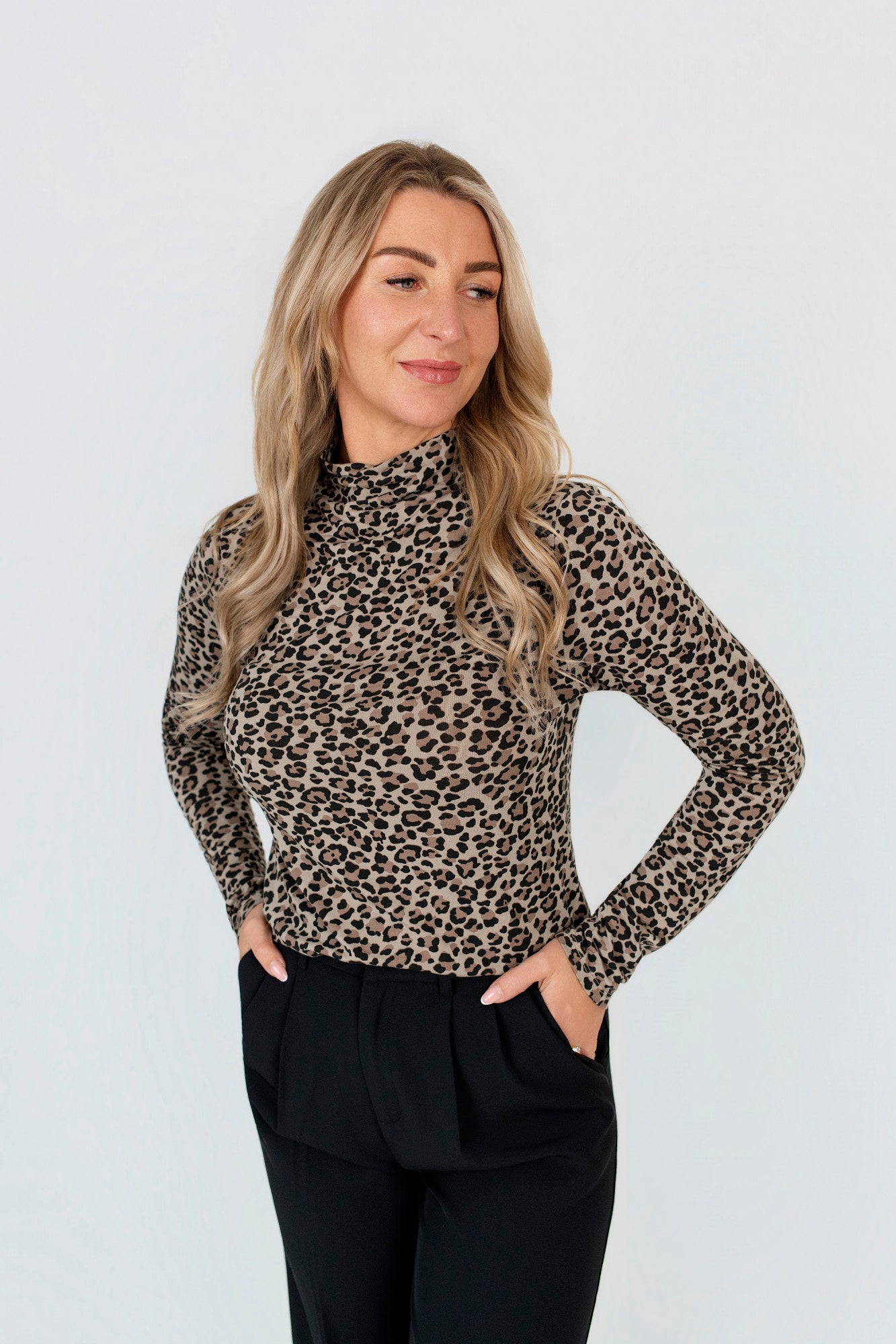 Langarmshirt Leo mit Stehkragen