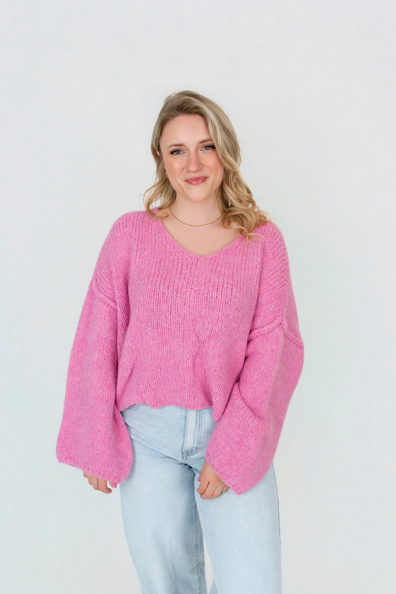 Pullover Oversized mit V-Ausschnitt in kurz