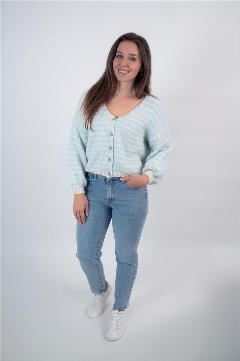 Jacke V-Ausschnitt gestreift